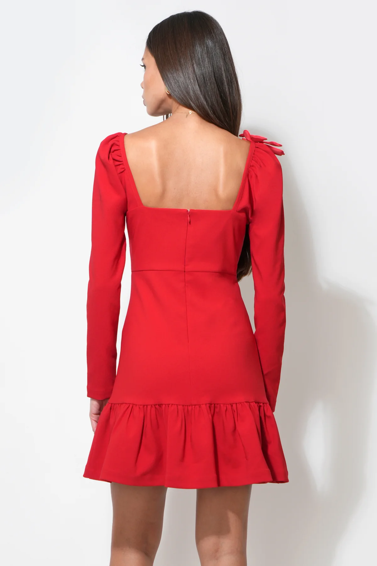 Gabriella 3D Flower Long Sleeve Mini Dress - Image 2