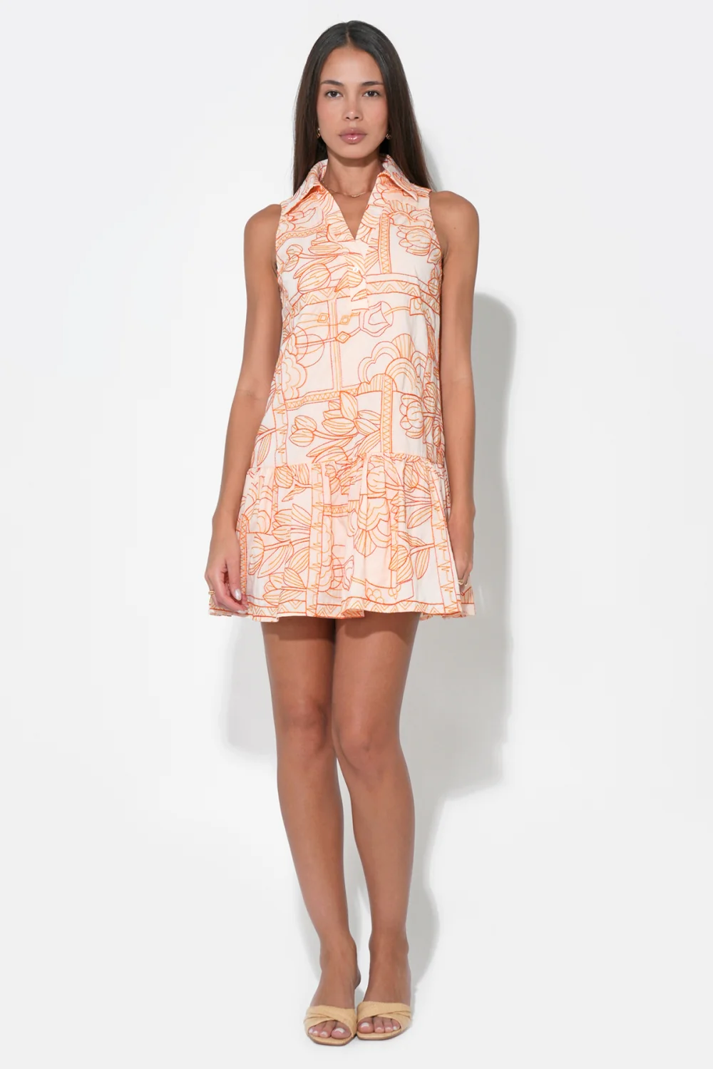 Gemma Embroidery Mini Shirt Dress - Image 6