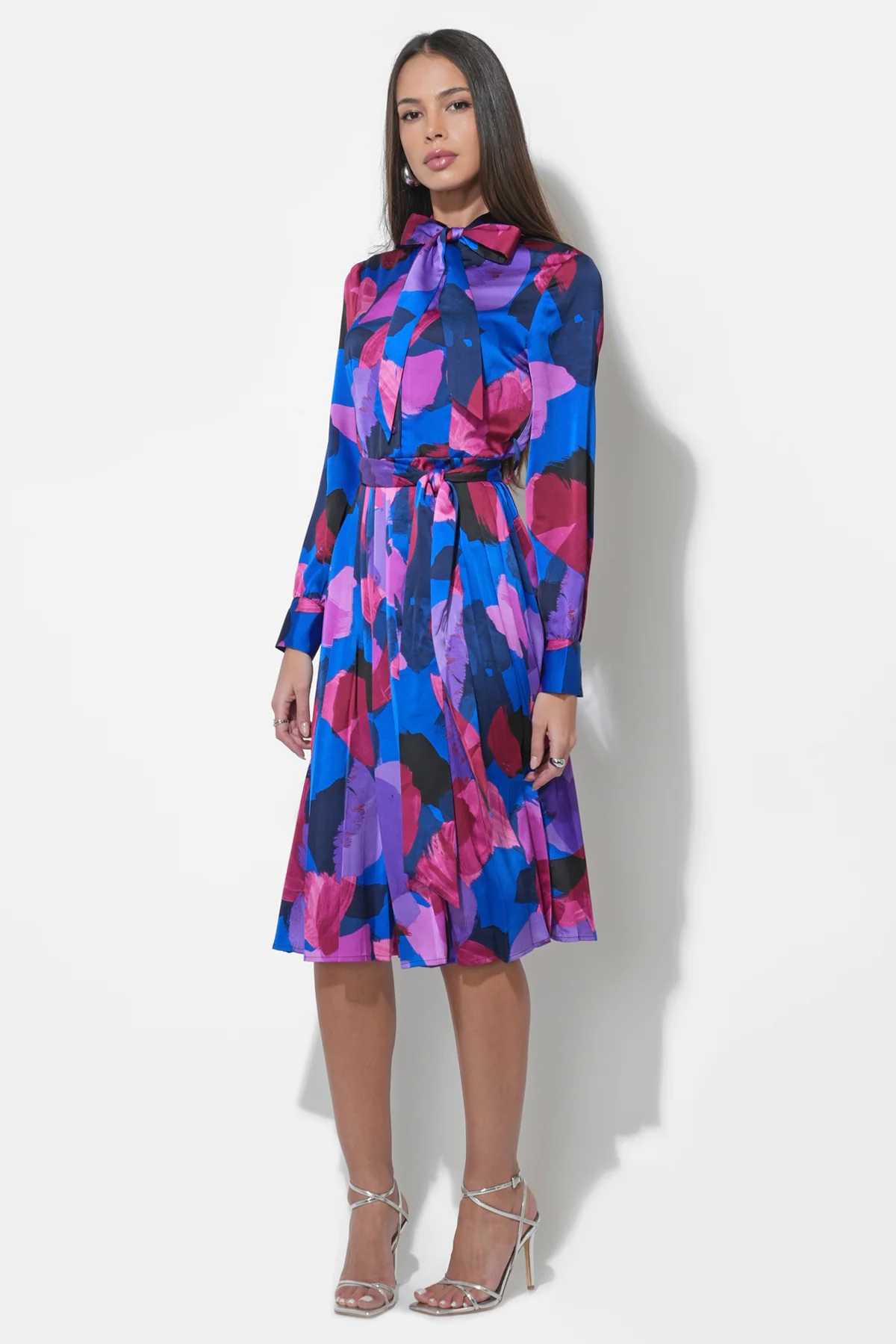 Guinevere Button Up Pleated Midi Dress - Image 4