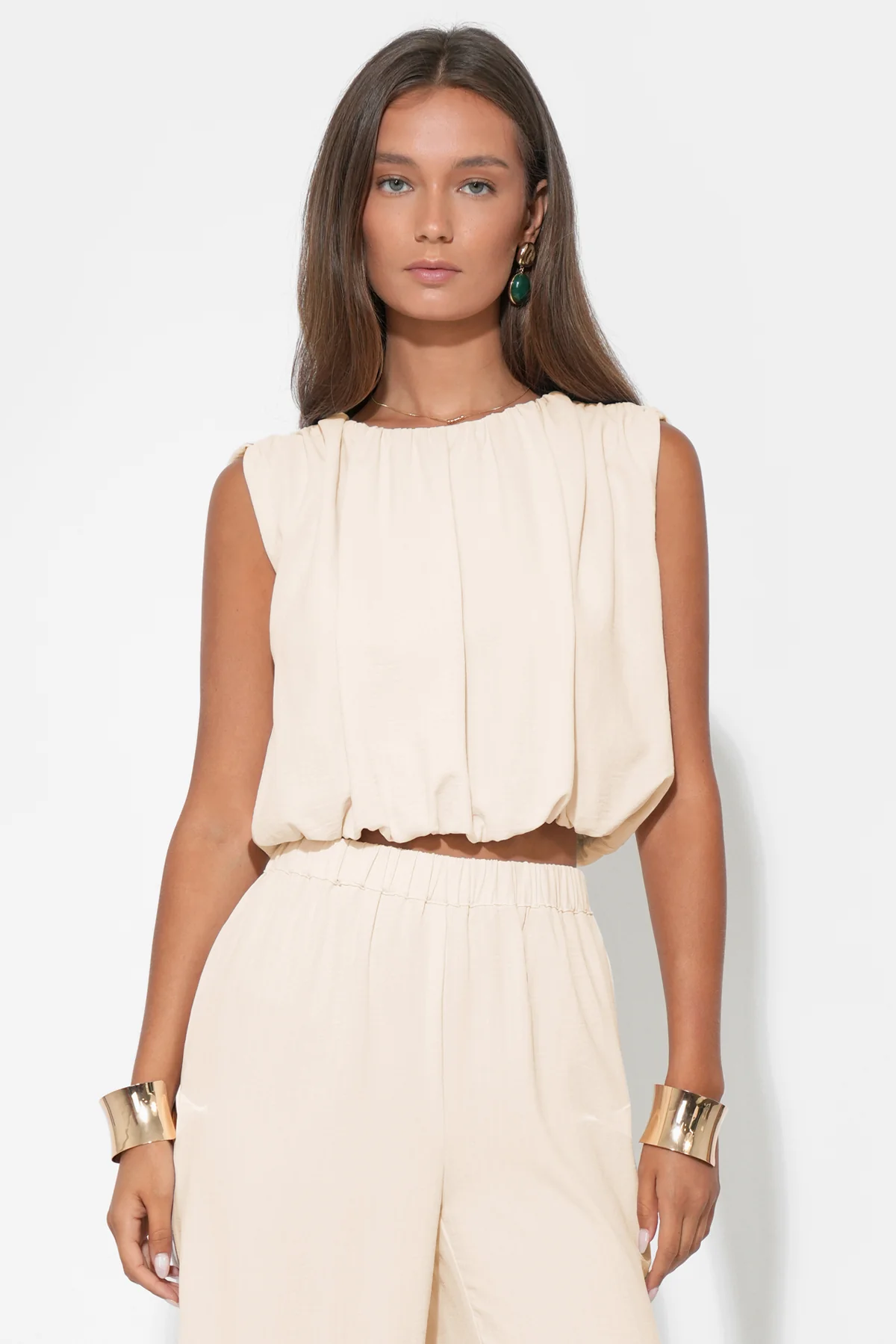 Hailey Bubble Textured Satin Top - Image 3