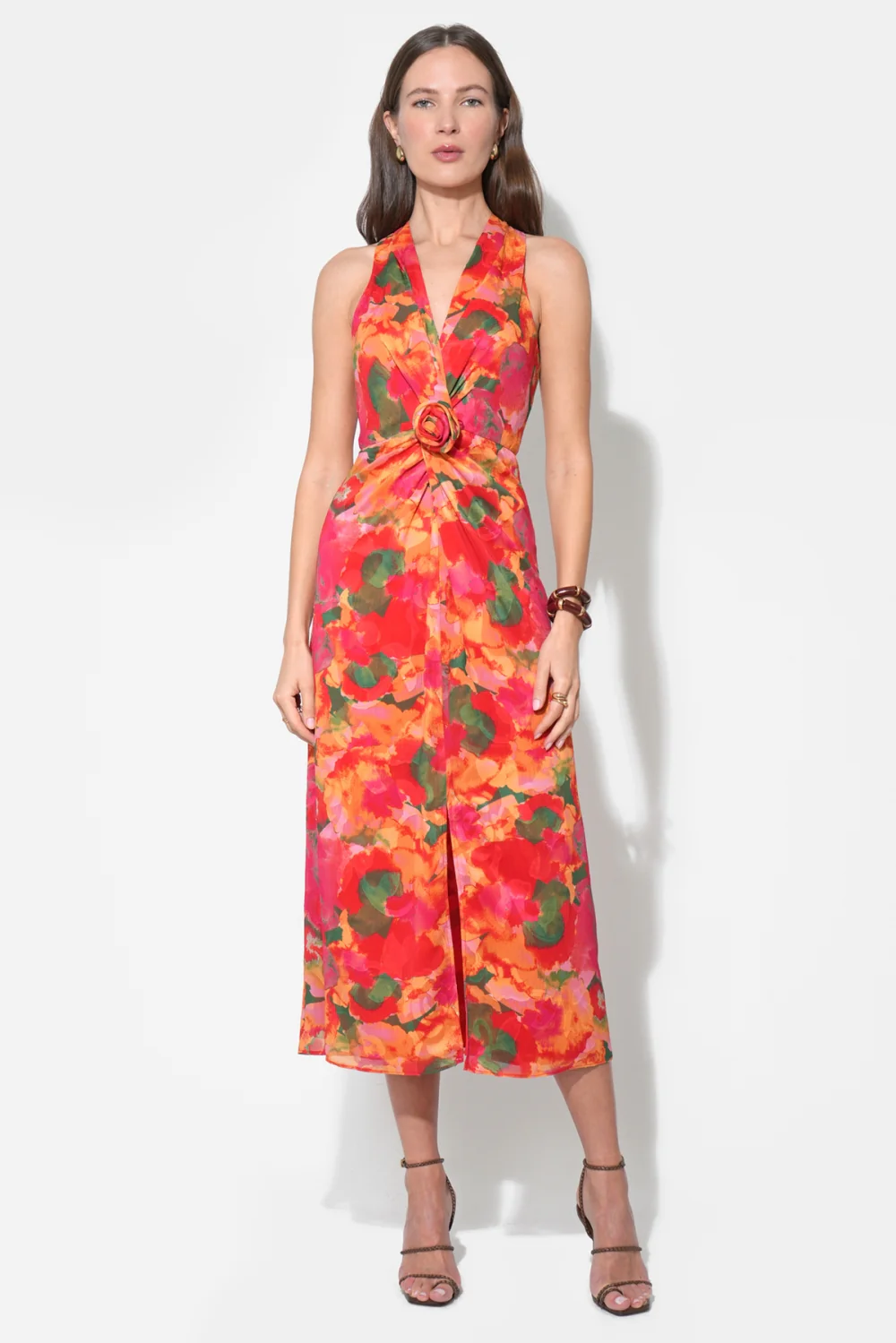 Hatrina Halter Midi Dress with Rosette - Image 5
