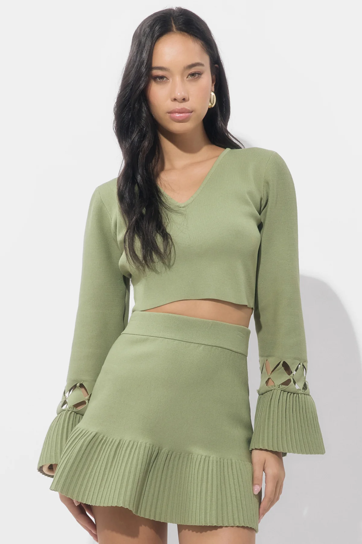 Heidi Bell Sleeve Cut Out Knit Top