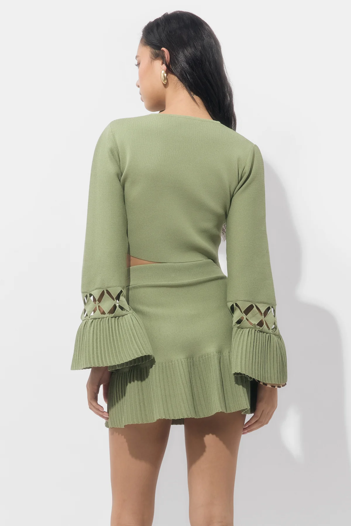 Heidi Bell Sleeve Cut Out Knit Top - Image 2