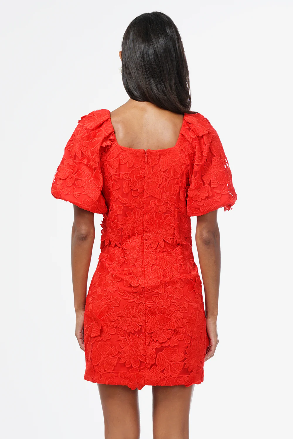 Hustina Puff Sleeve 3D Lace Mini Dress - Image 5