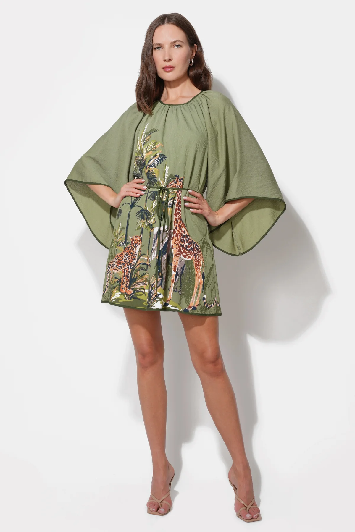 Irene Round Neck Printed Mini Dress