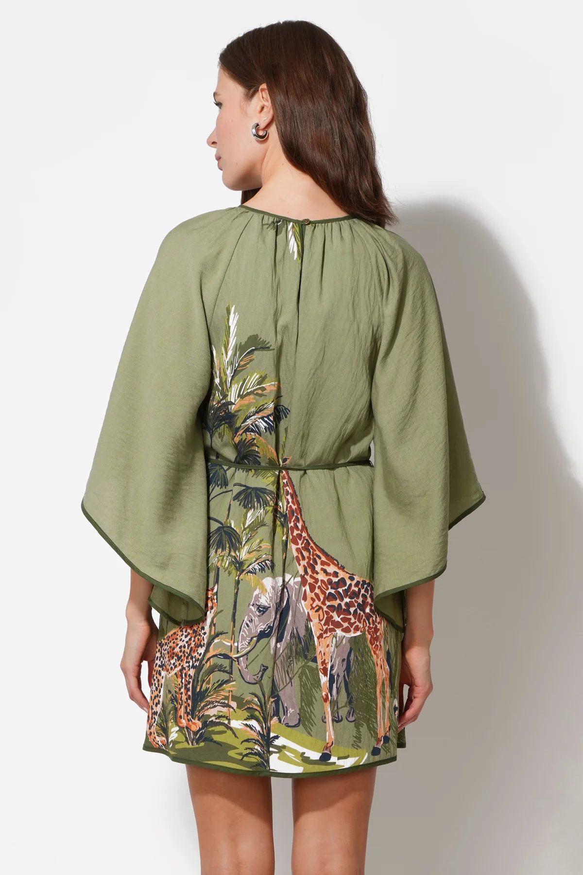 Irene Round Neck Printed Mini Dress - Image 2