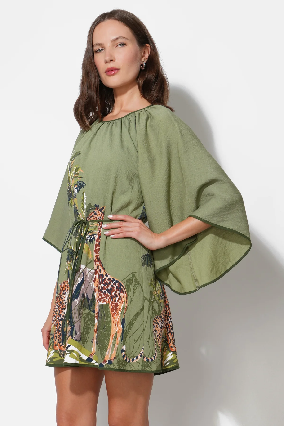 Irene Round Neck Printed Mini Dress - Image 3