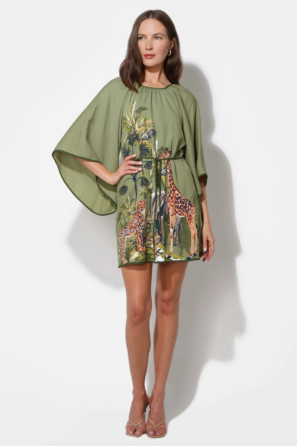 Irene Round Neck Printed Mini Dress - Image 5