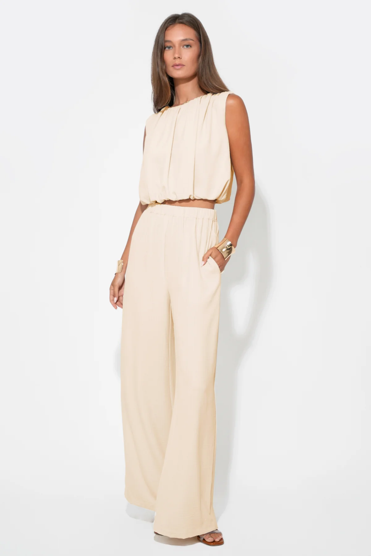 Iris Textured Satin Pant - Image 3