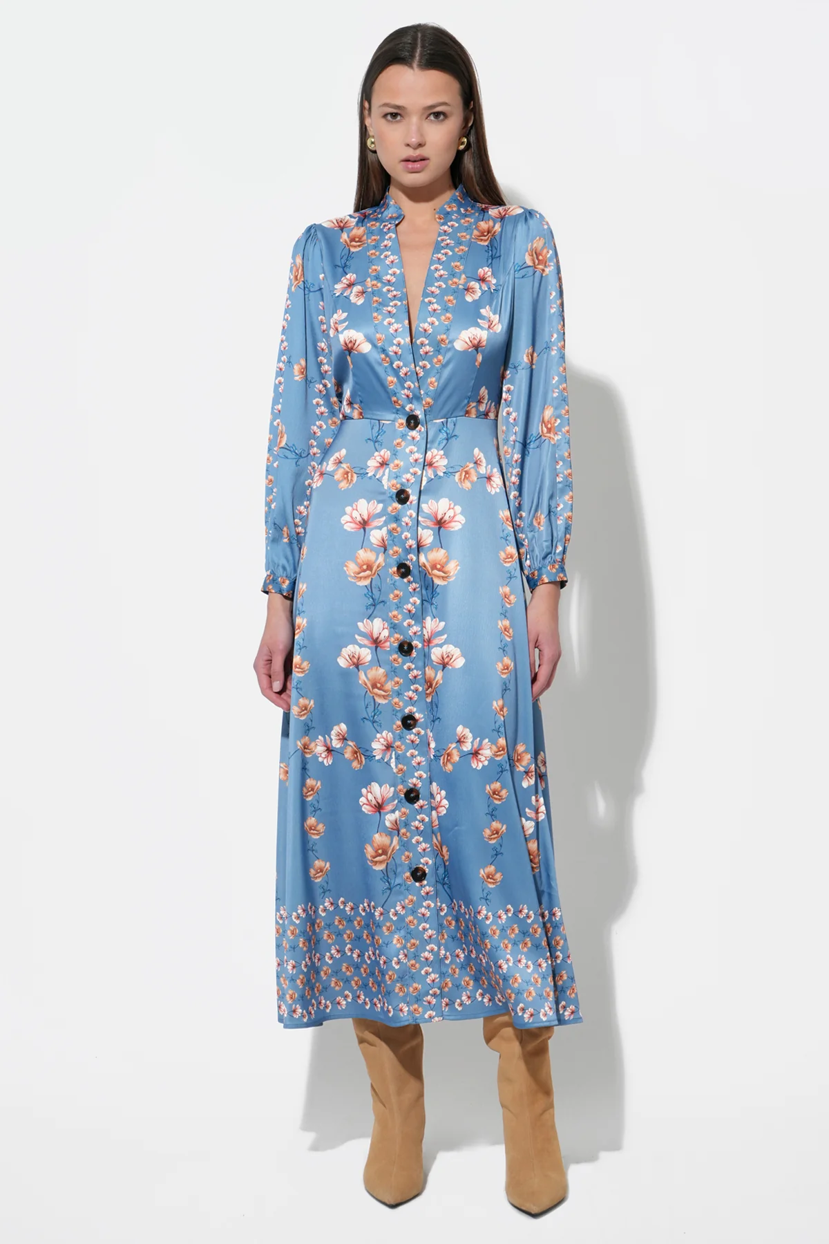 Jailyn Button Front Midi Dress - Image 2