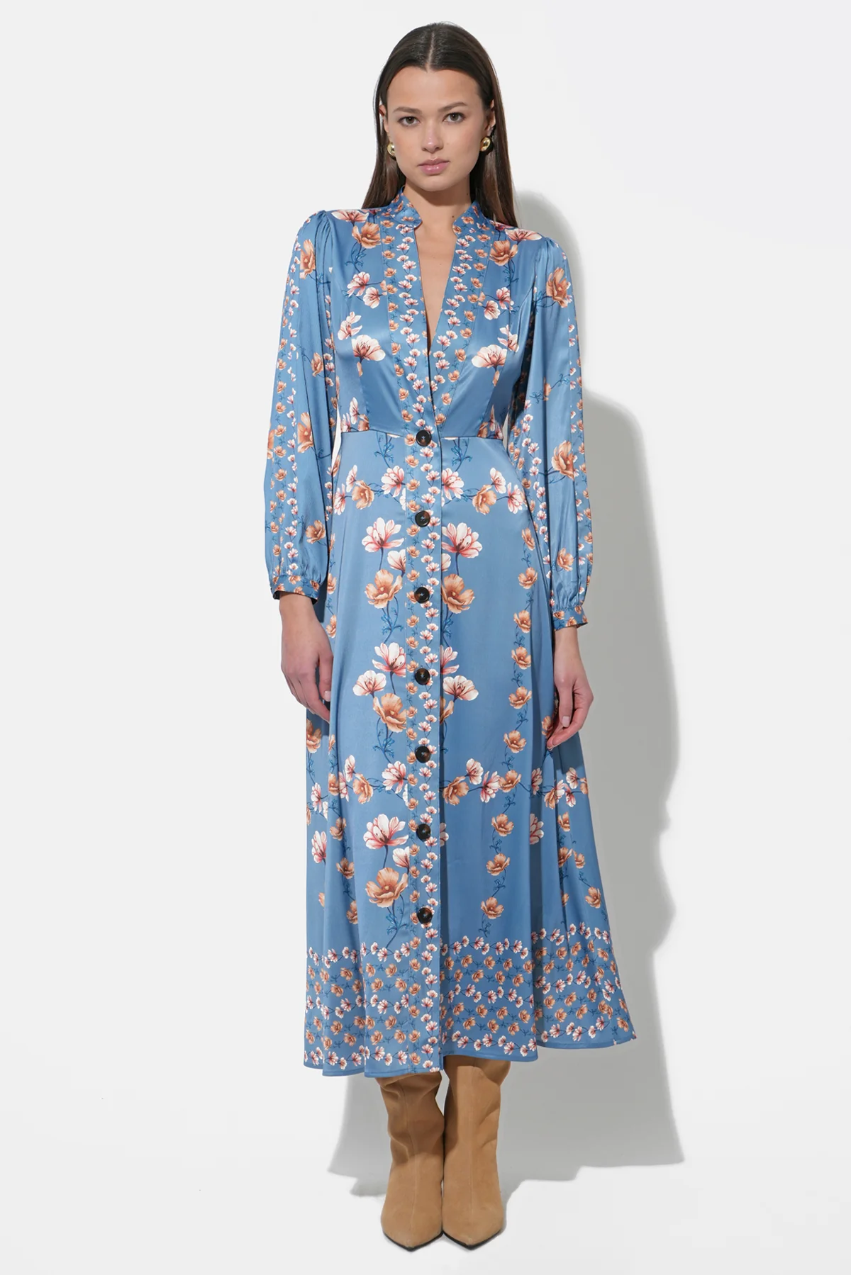 Jailyn Button Front Midi Dress - Image 3