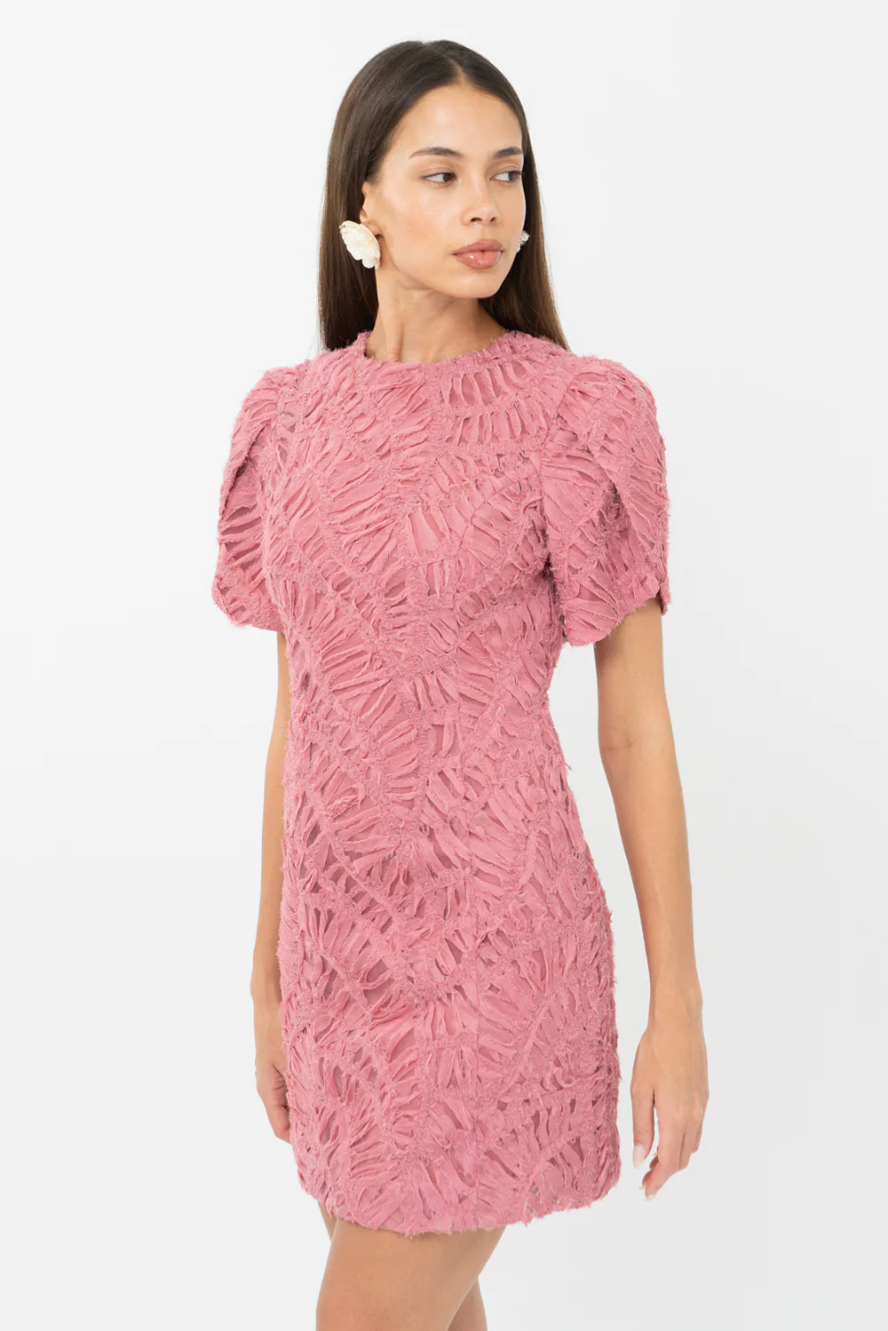 Janice 3D Lace Mini Dress - Image 3