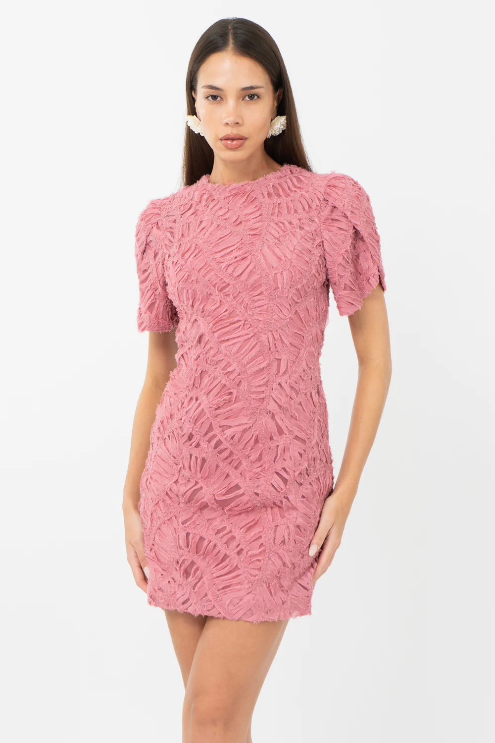 Janice 3D Lace Mini Dress - Image 4