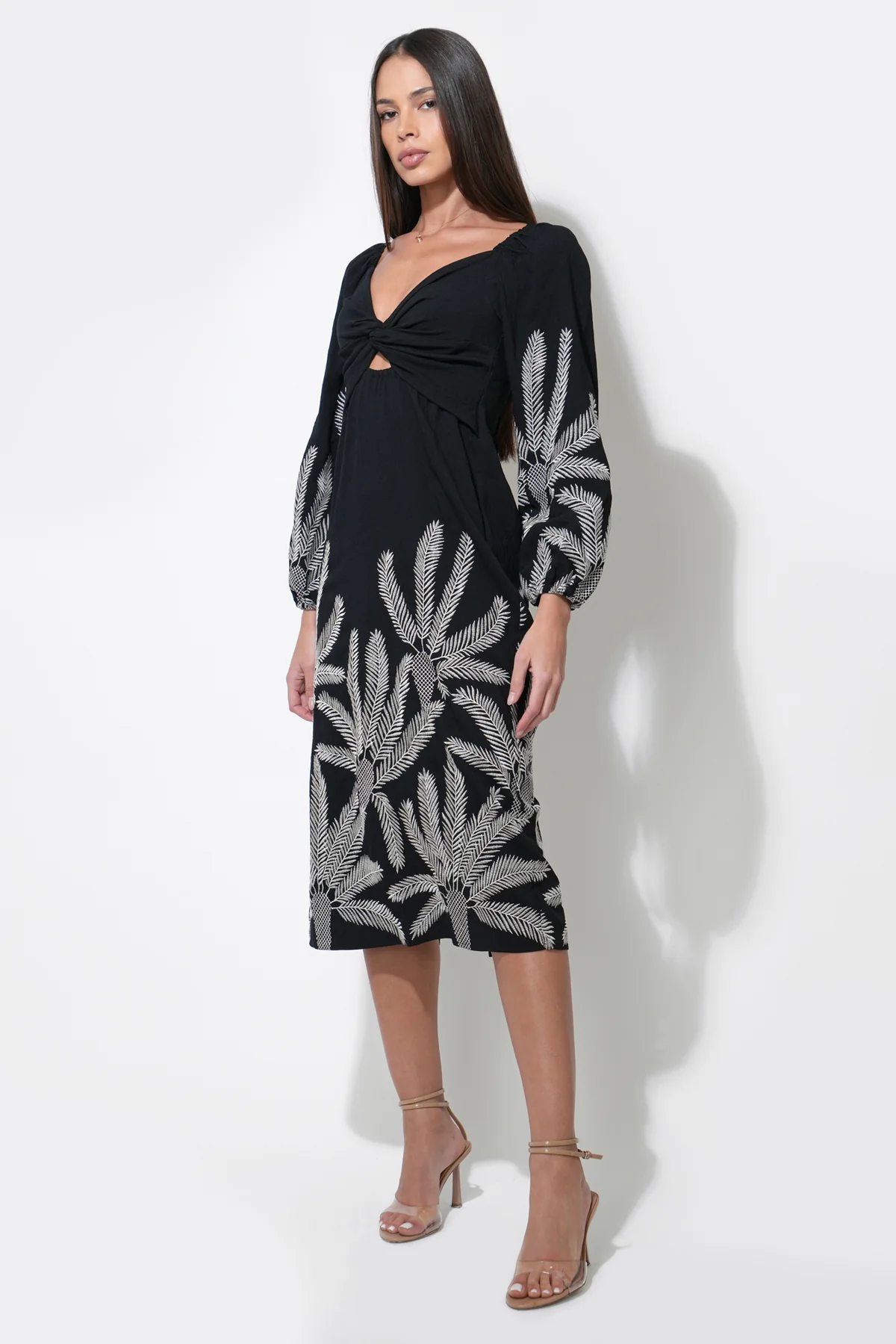 Jia Embroidered Midi Dress - Image 3