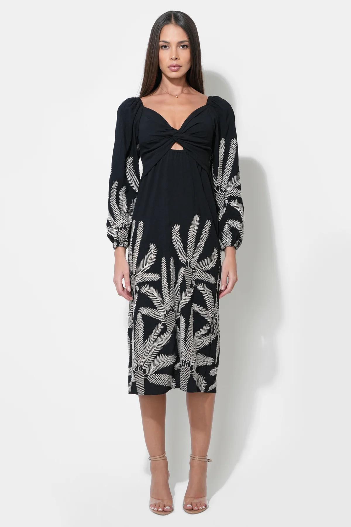 Jia Embroidered Midi Dress - Image 4