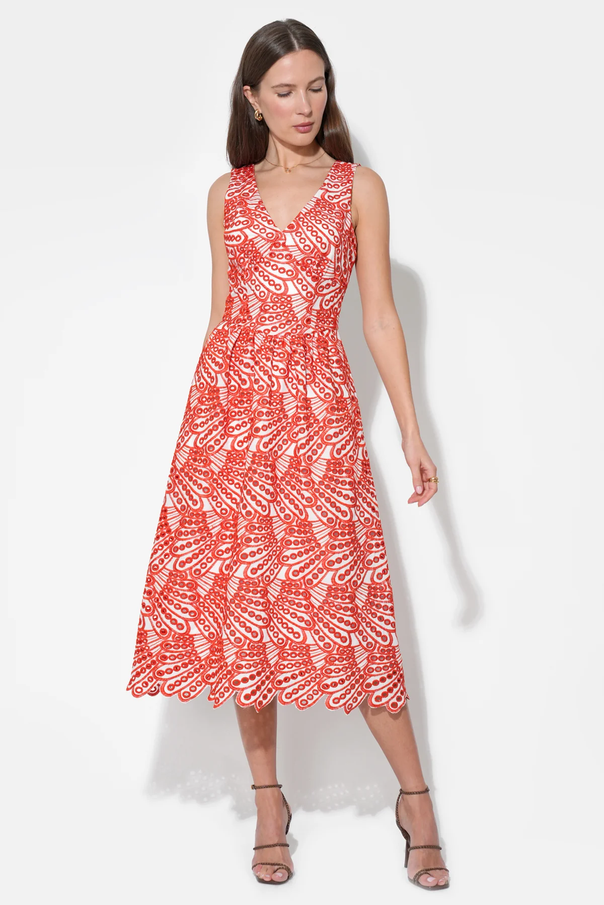 Joanna Corset Embroidery Midi Dress - Image 4
