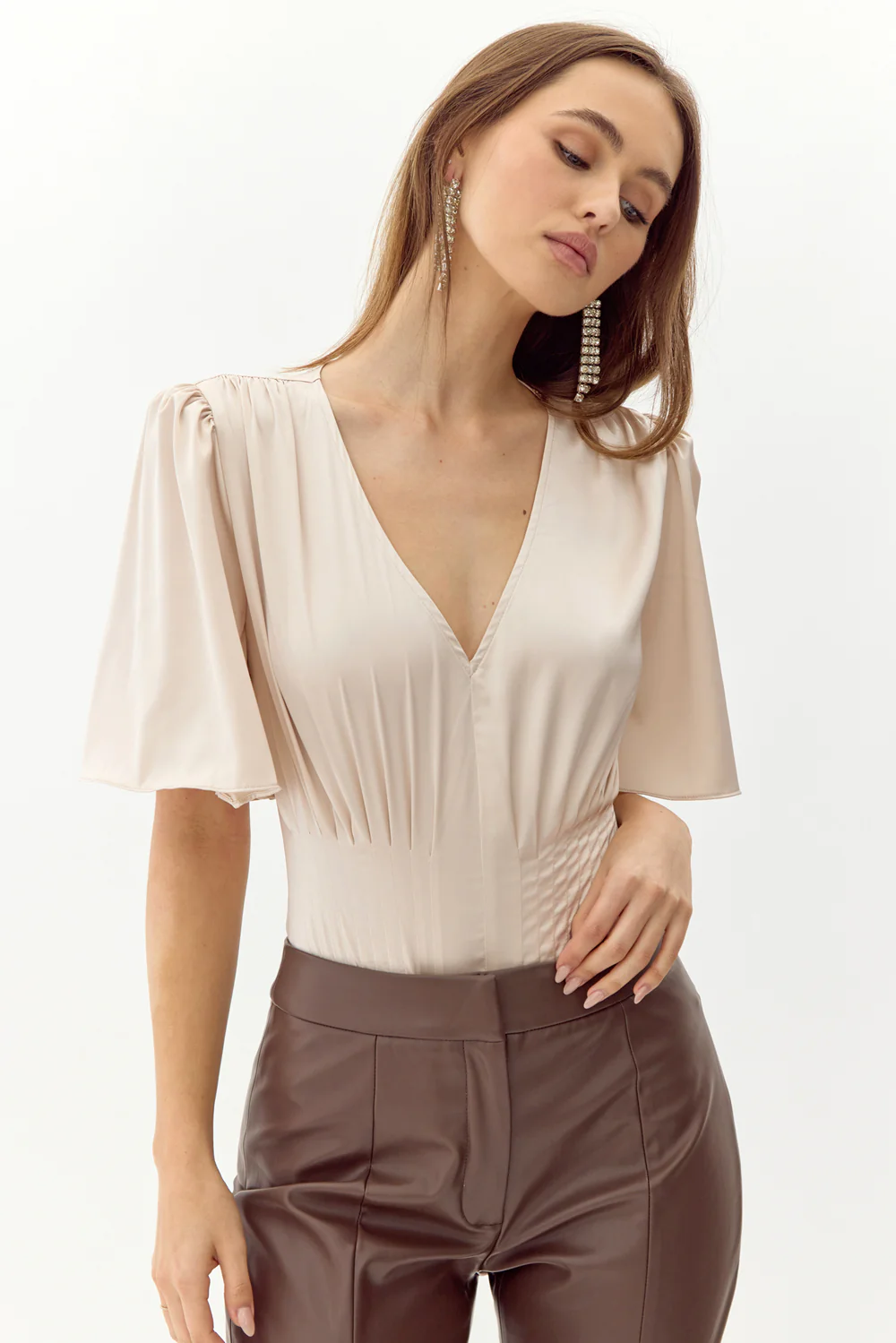 Johanna Short Sleeve Pintucked Bodysuit - Image 3