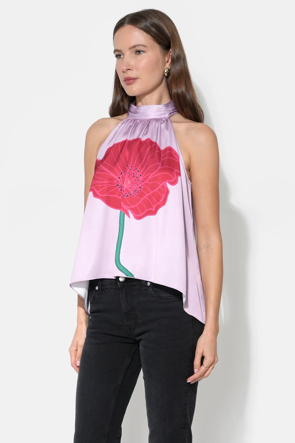 Josie Hi Low Halter Printed Top - Image 3