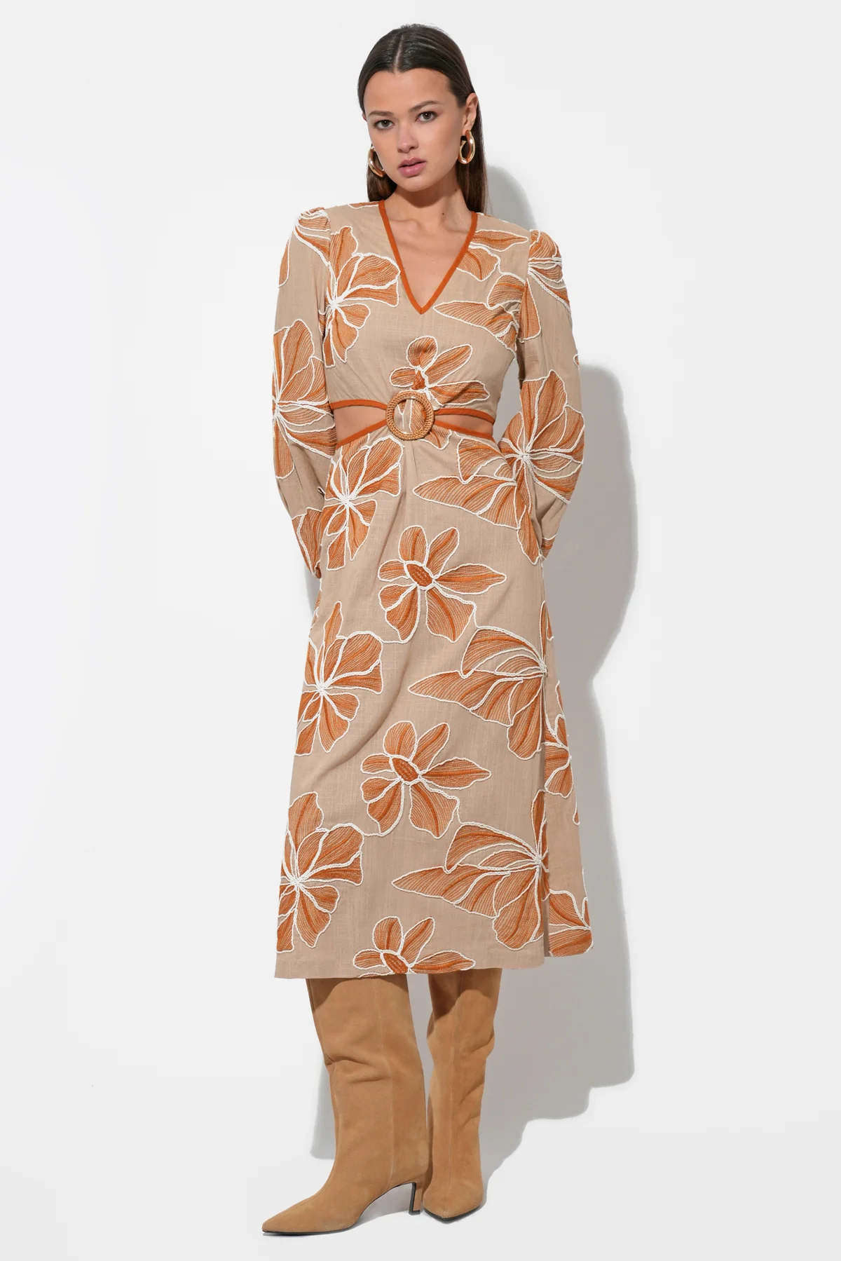 Joy Embroidered Maxi with Side Cut Out - Image 3