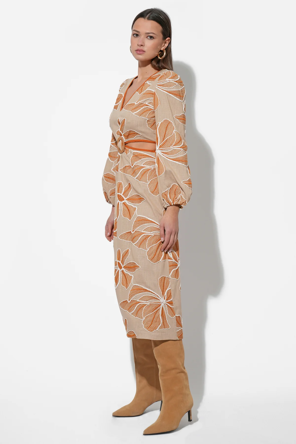 Joy Embroidered Maxi with Side Cut Out - Image 5