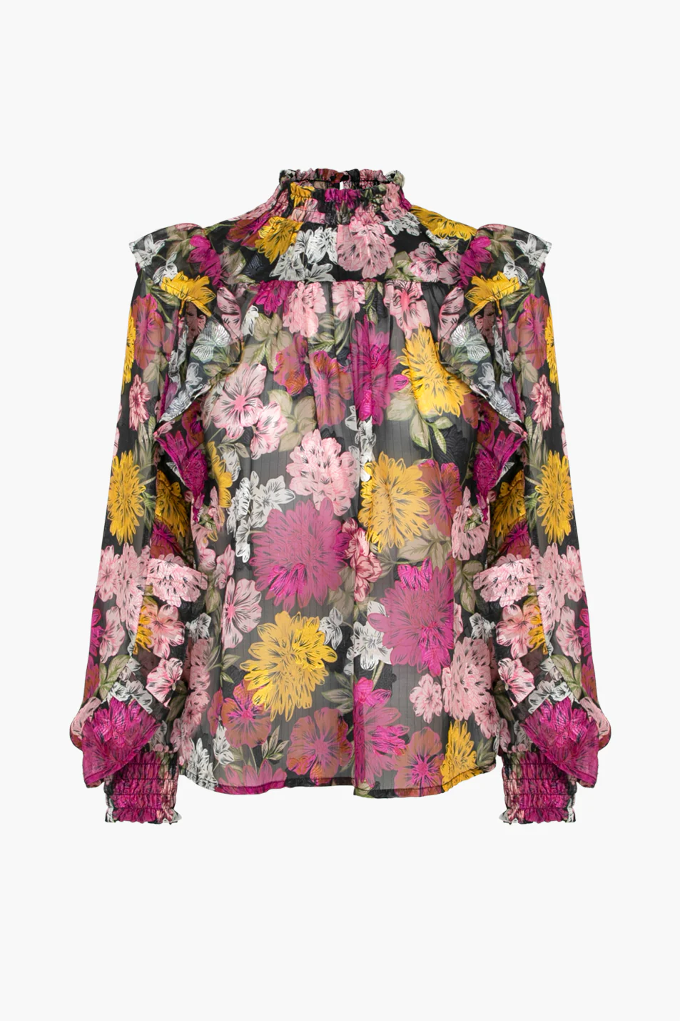 Jules Smock Neck Ruffle Blouse - Image 4