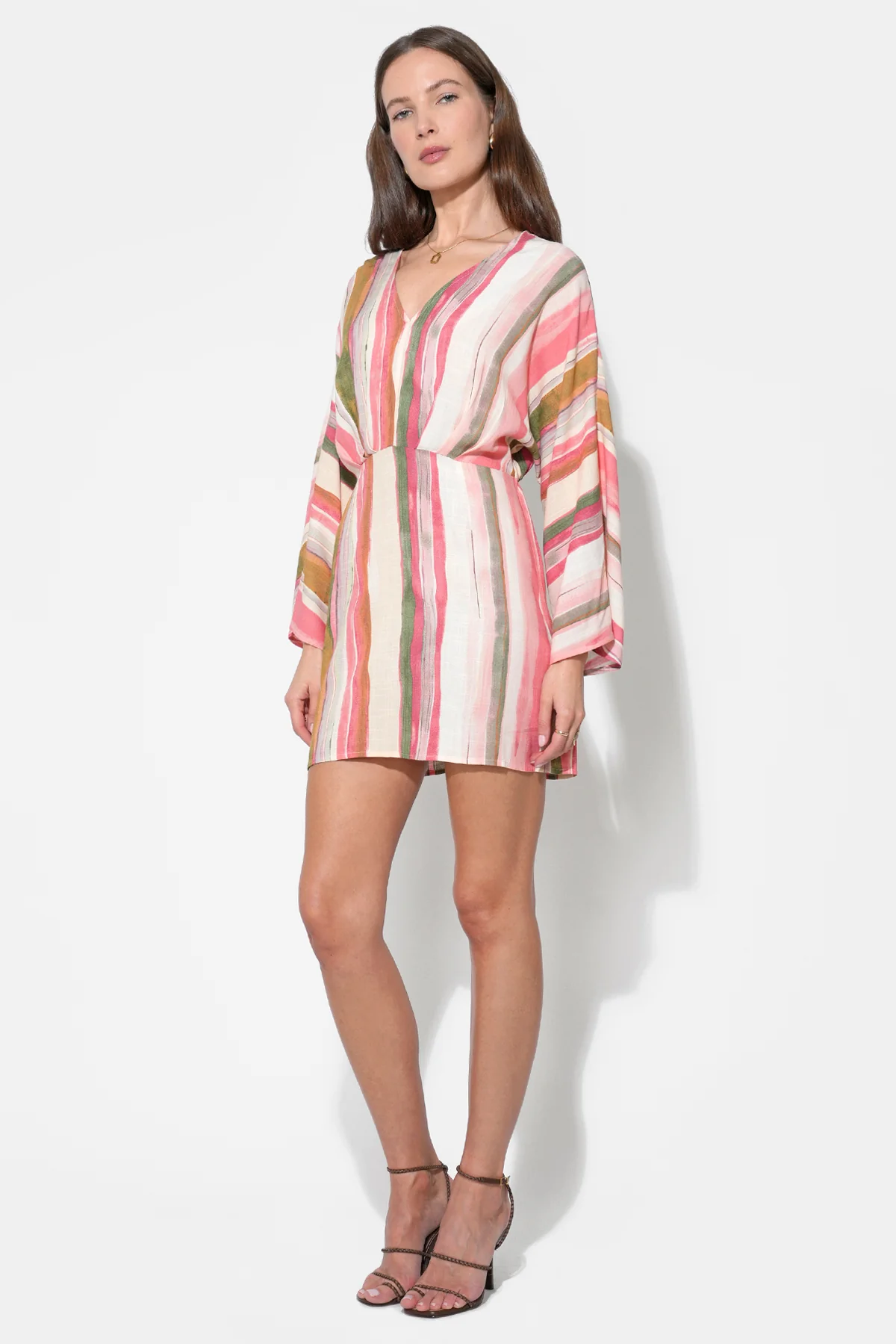 Julianna Dolman Sleeves Stripes Mini Dress - Image 3