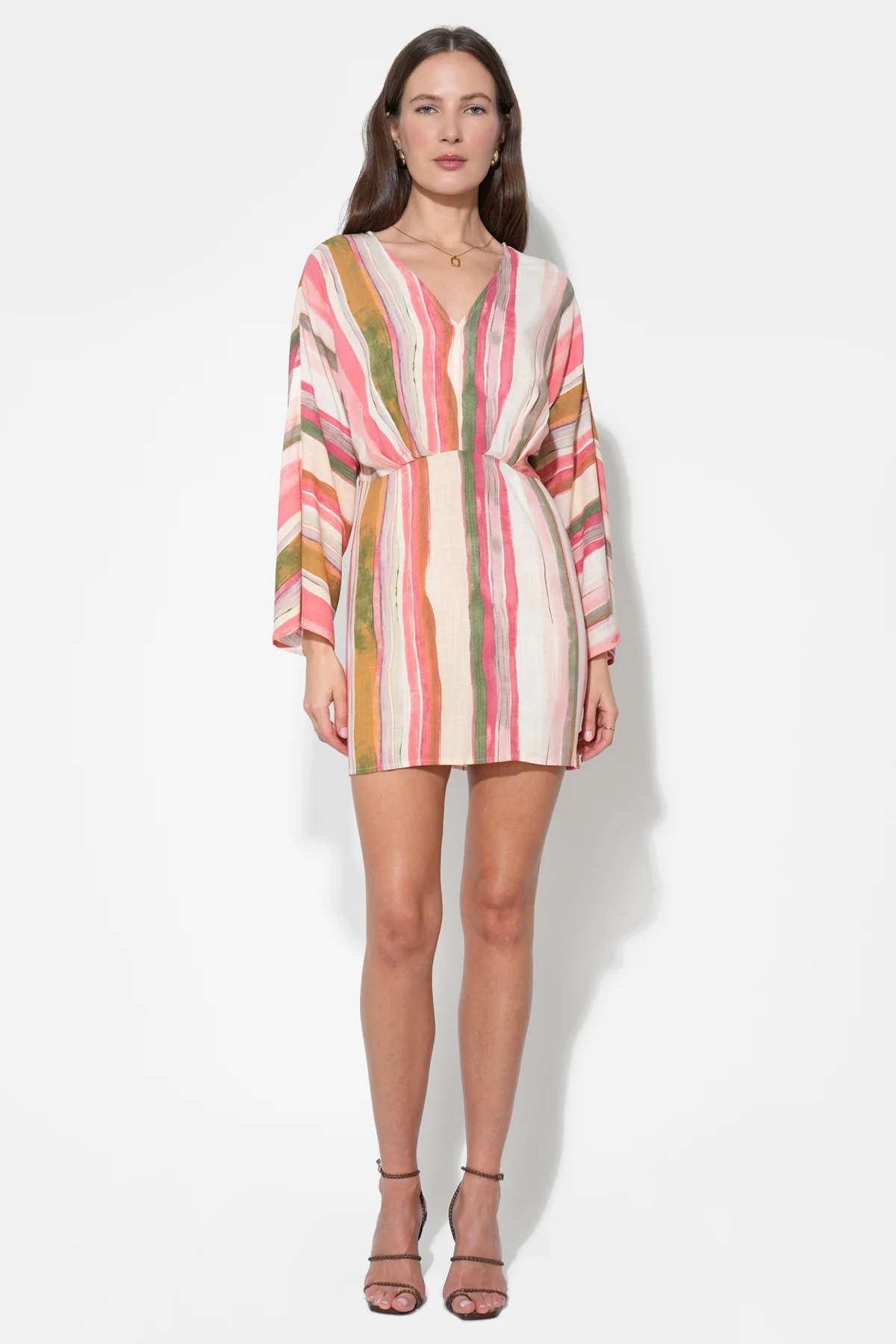Julianna Dolman Sleeves Stripes Mini Dress - Image 4