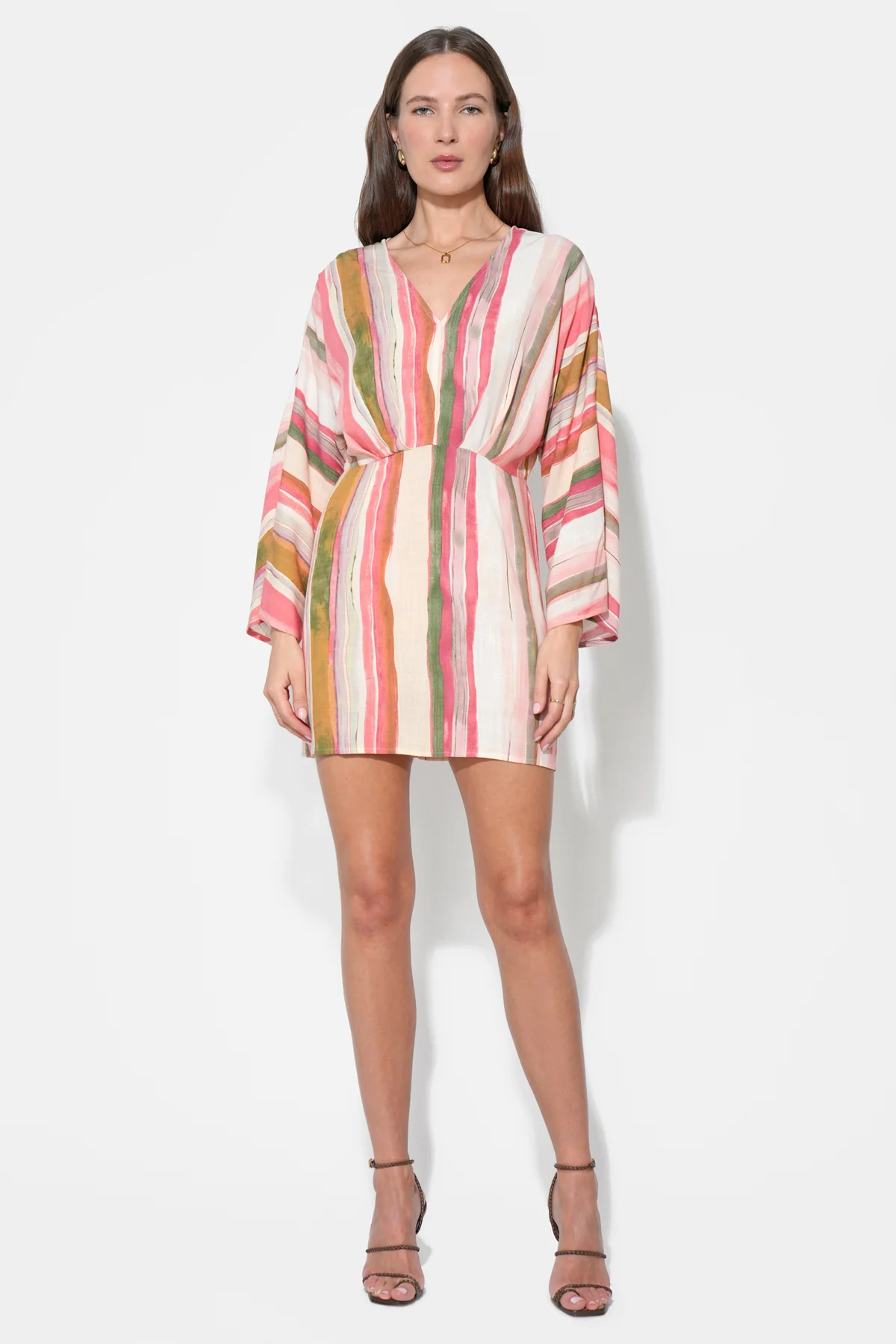 Julianna Dolman Sleeves Stripes Mini Dress - Image 5