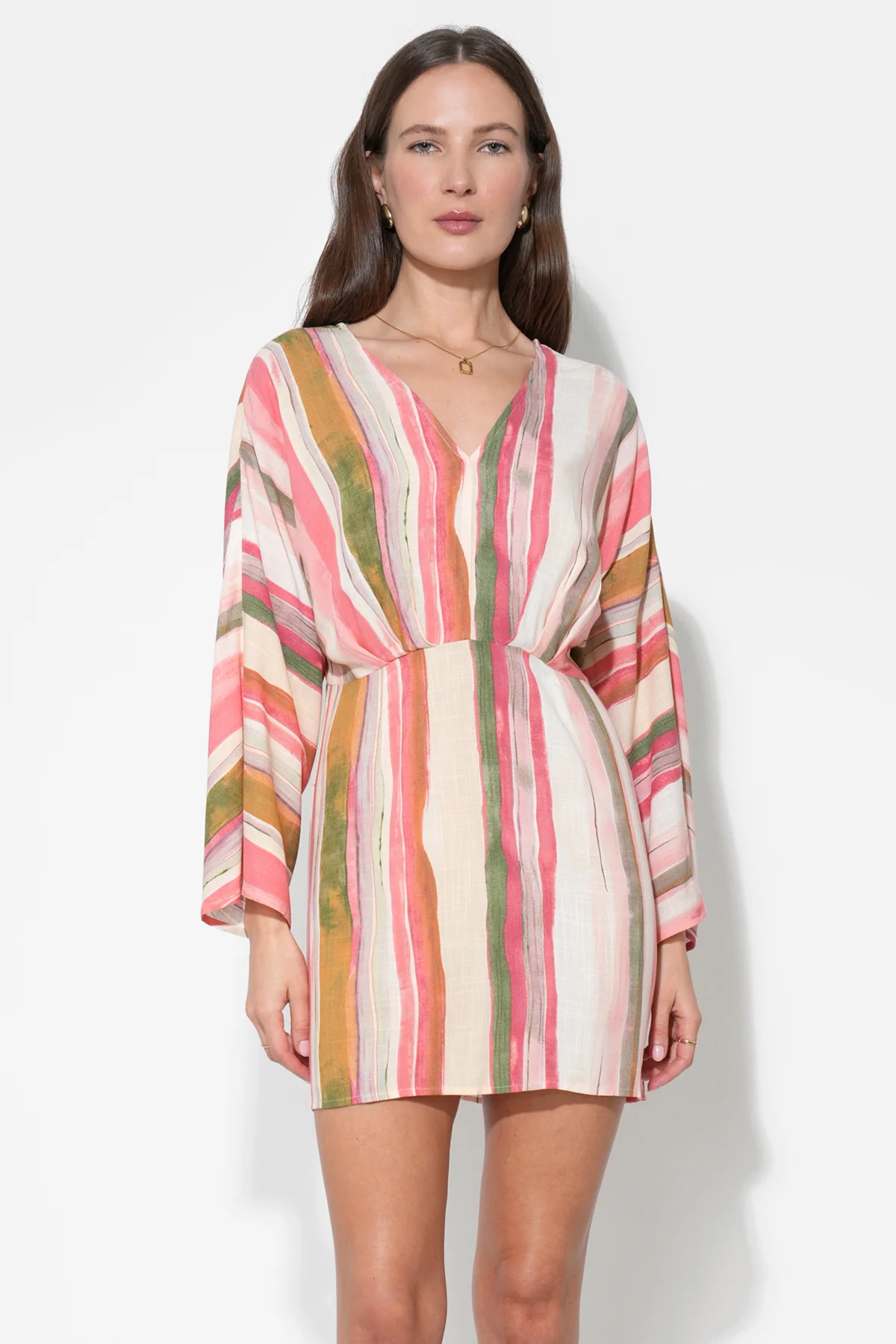 Julianna Dolman Sleeves Stripes Mini Dress - Image 6