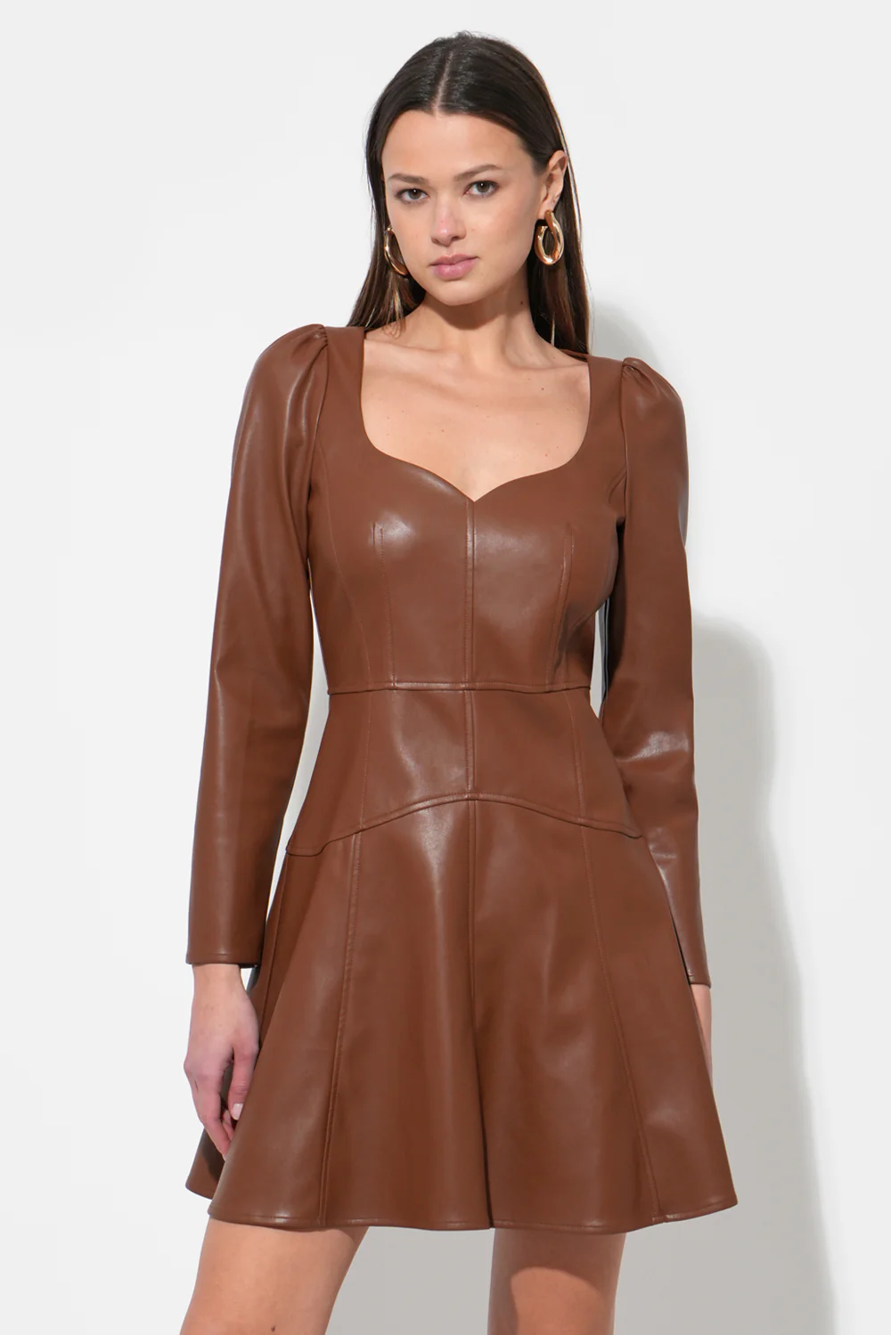 Kaleen Faux Leather Mini Dress