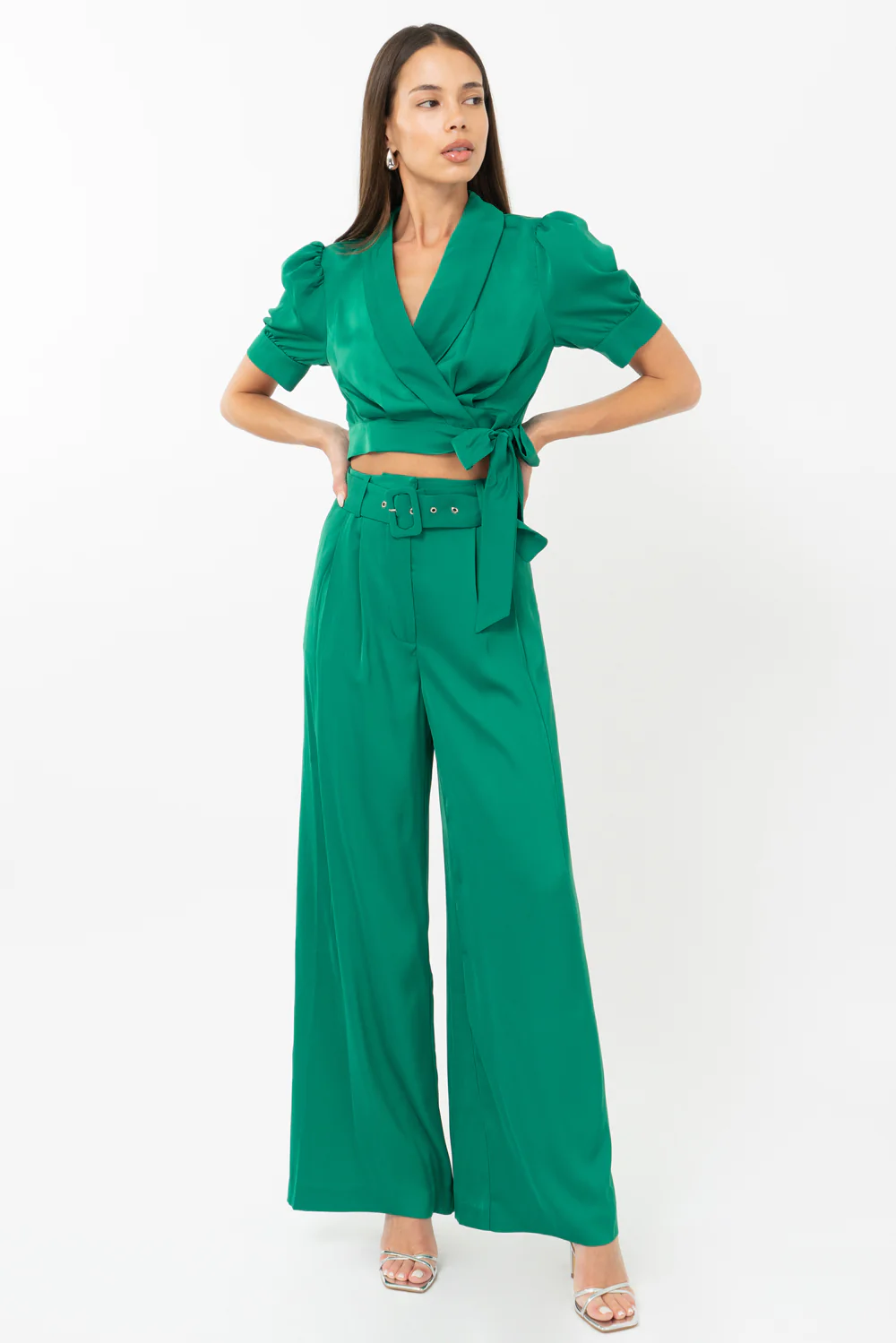 Keva Wrap Cuffed Sleeve Blouse - Image 4