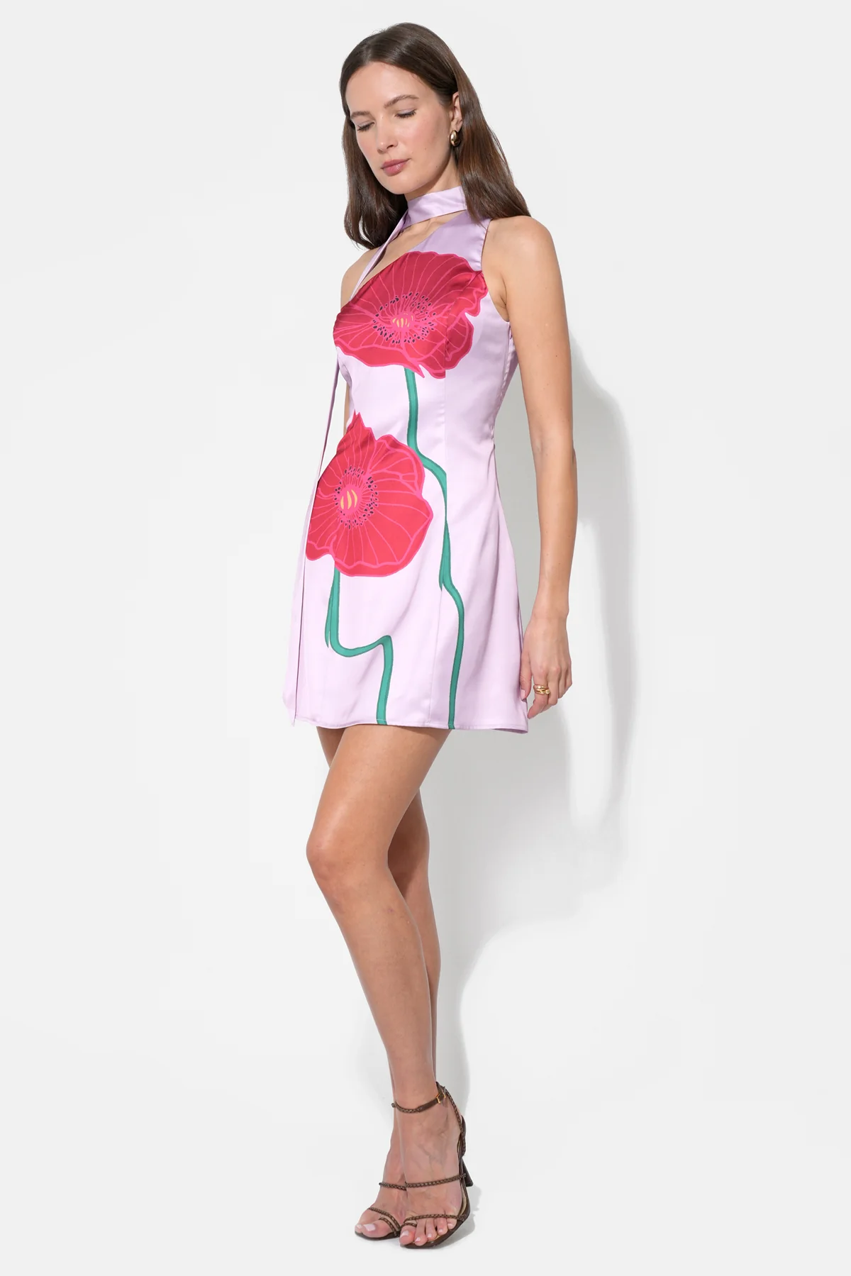 Kinsley Scarf Neck Printed Mini Dress - Image 4