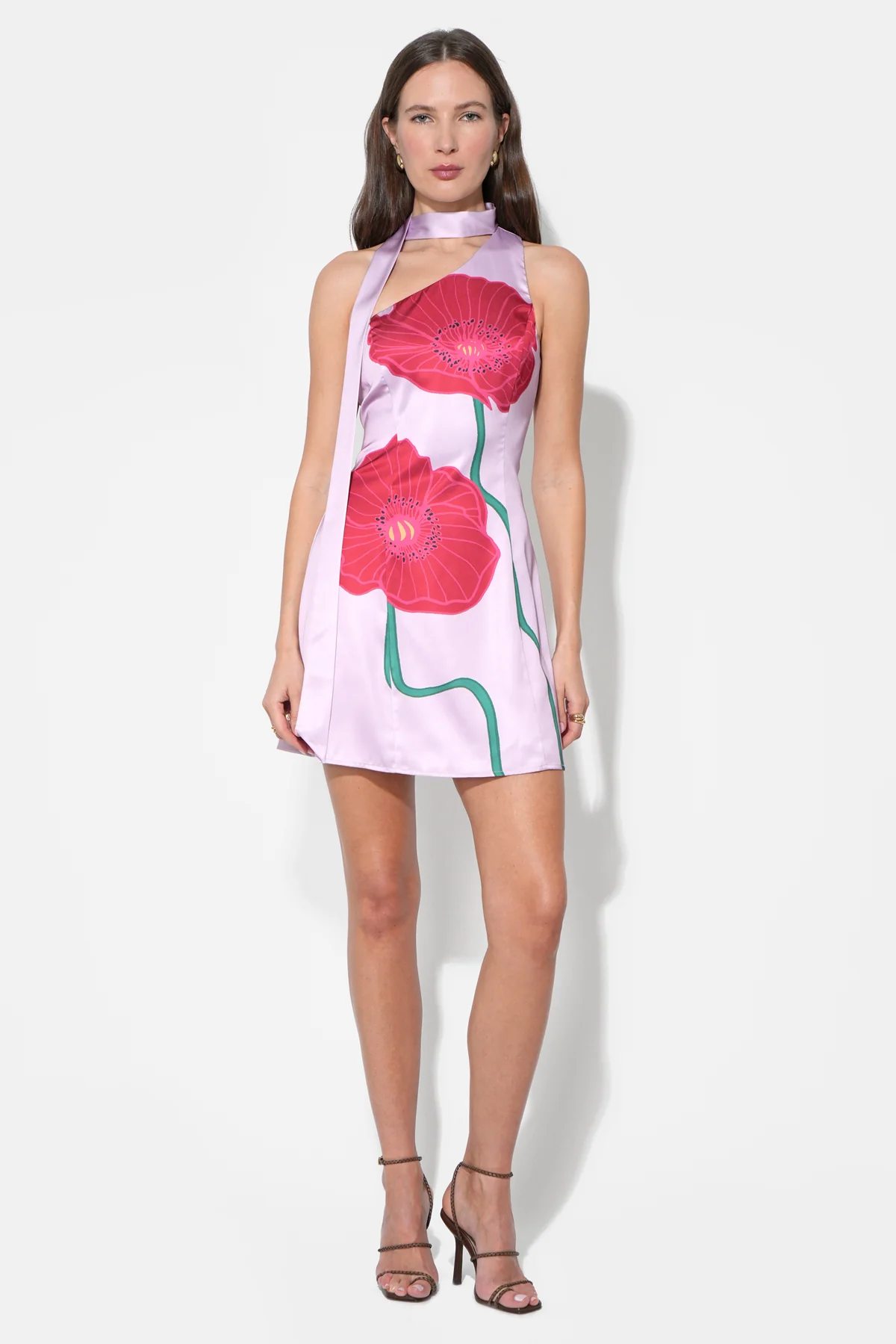 Kinsley Scarf Neck Printed Mini Dress - Image 6