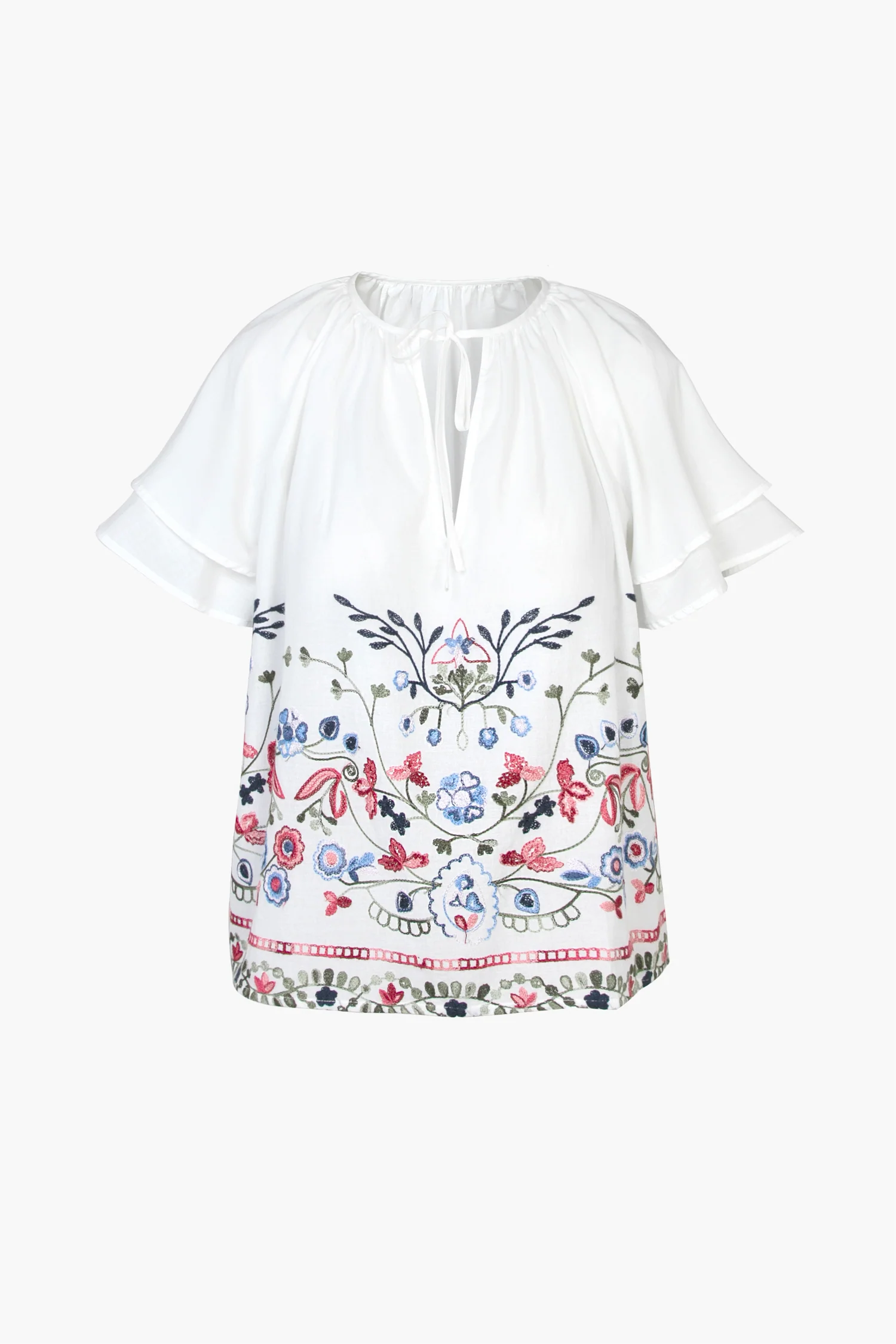 Konnie Embroidered Flutter Sleeve Blouse - Image 4