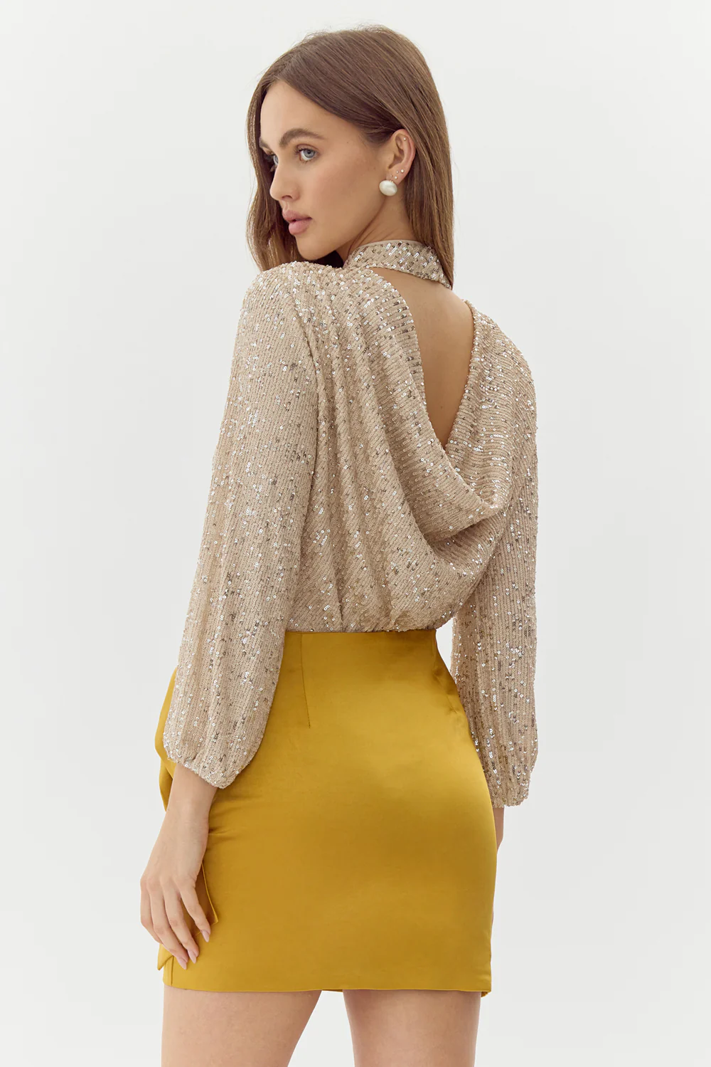 Kris Satin Bow Mini Skirt - Image 3