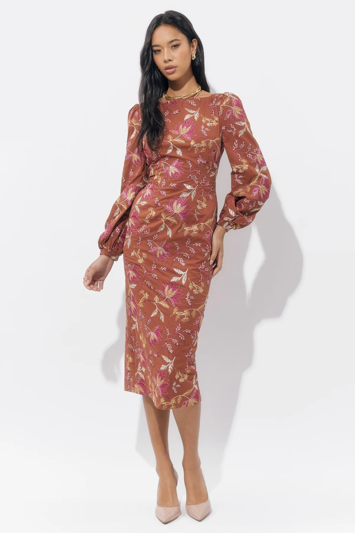 Lania Printed Midi Dress - Image 3