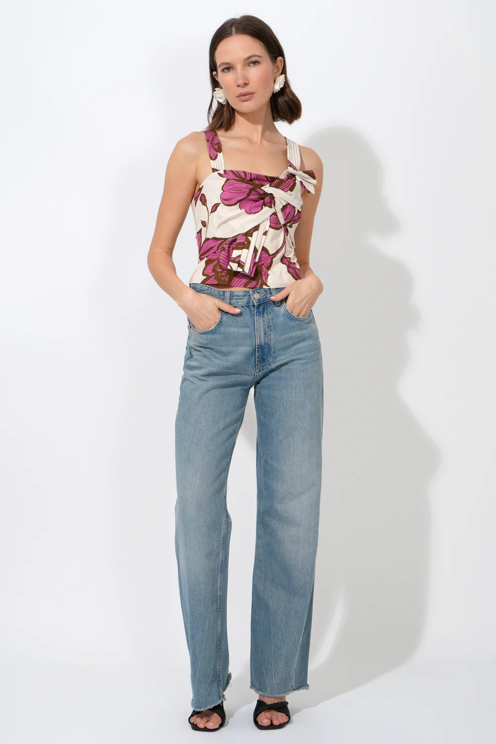 Layne Front Tie Printed Top - Image 3