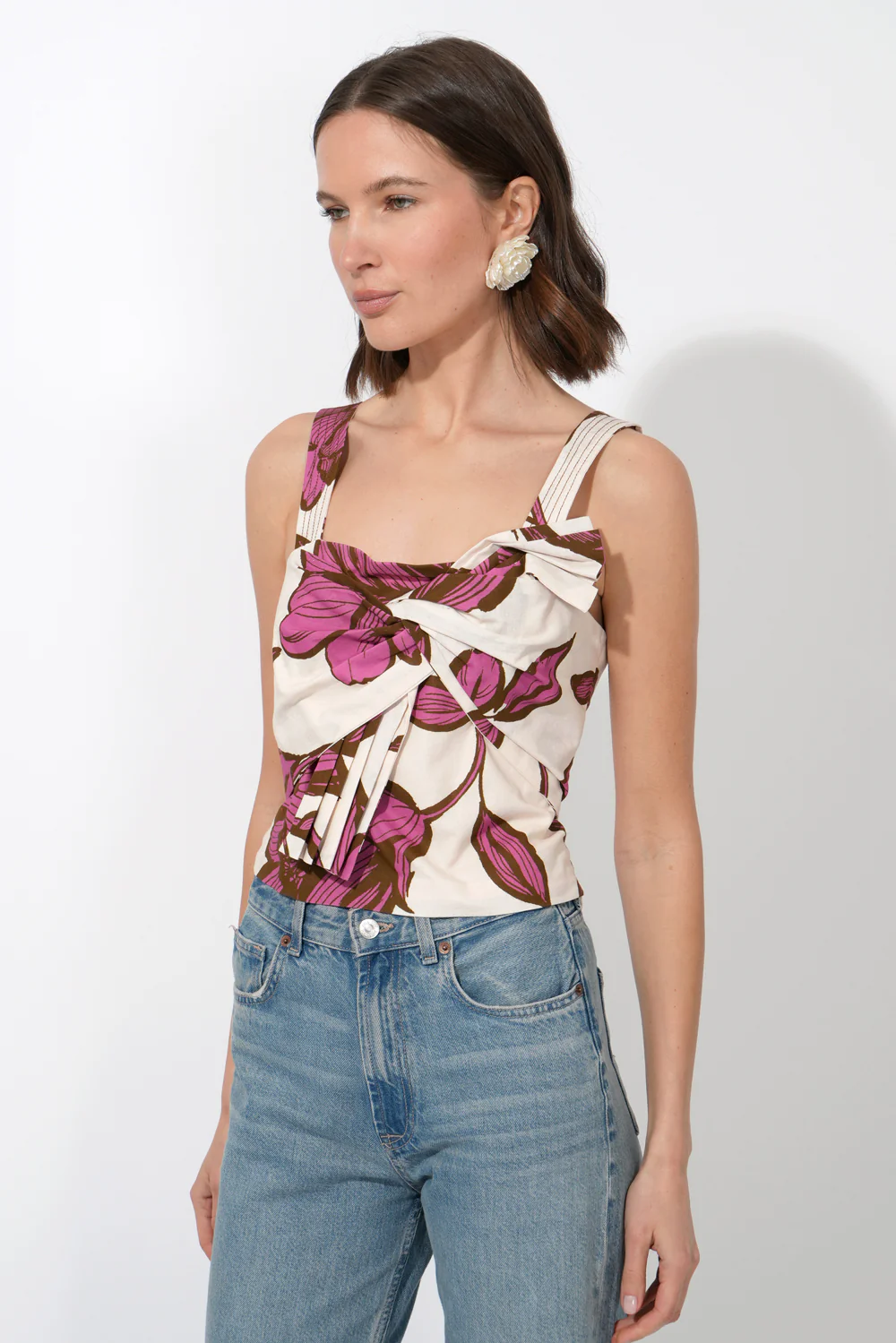 Layne Front Tie Printed Top - Image 4