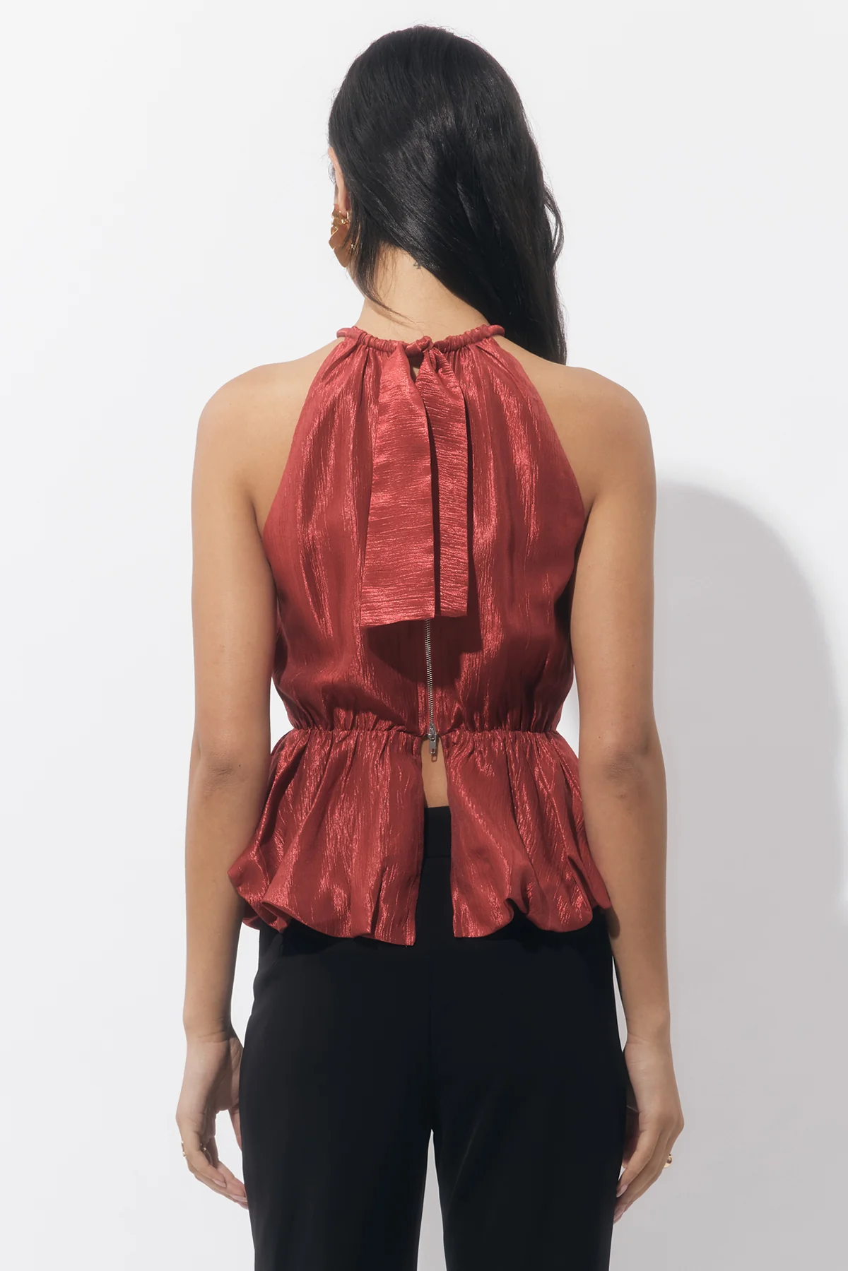 Lidia Textured Bubble Halter Top - Image 5