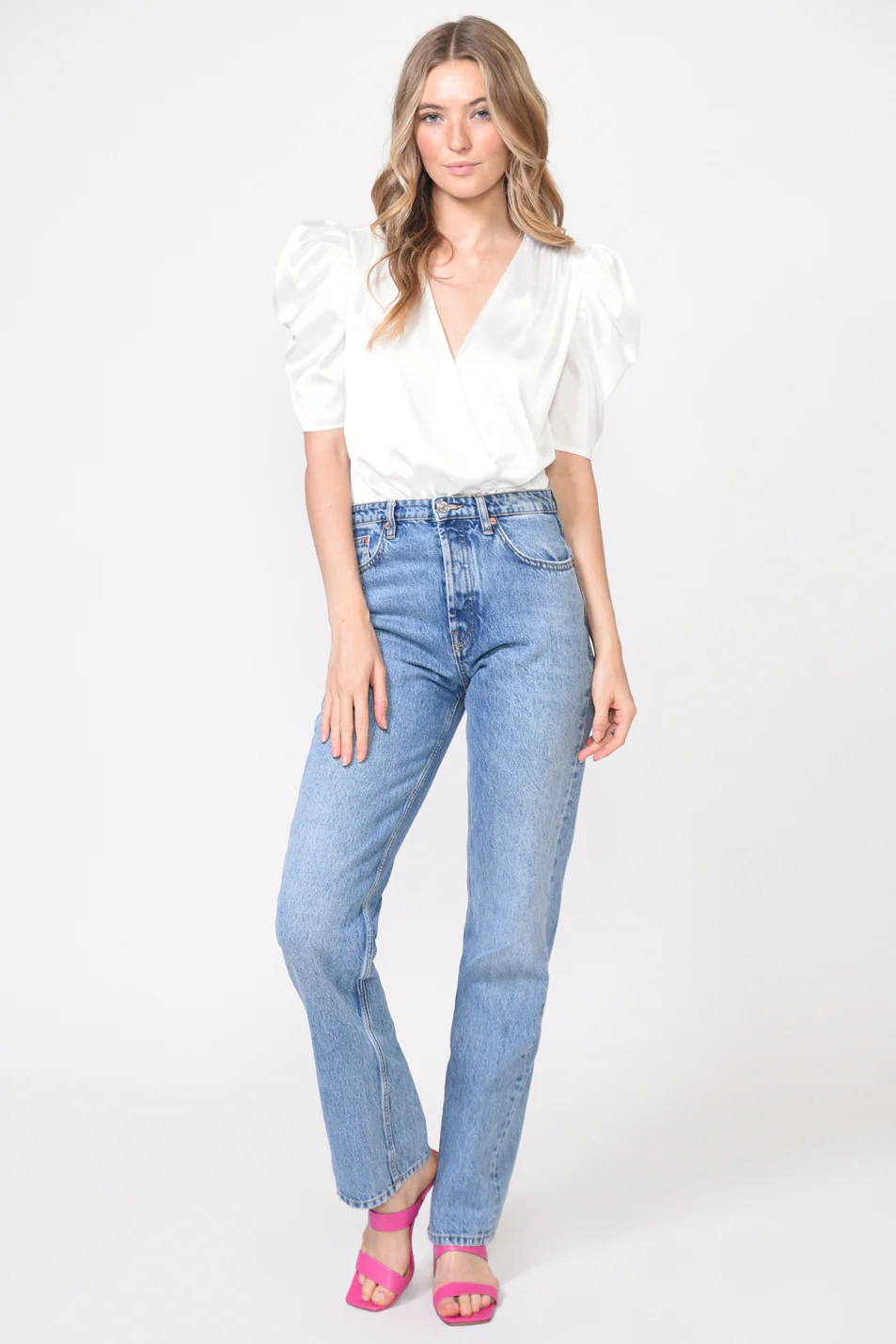 Lila Sateen Puff Sleeve Bodysuit - Image 2