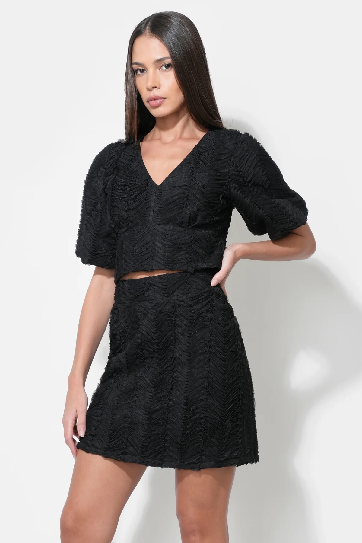 Lilah Textured Mini Skirt - Image 3