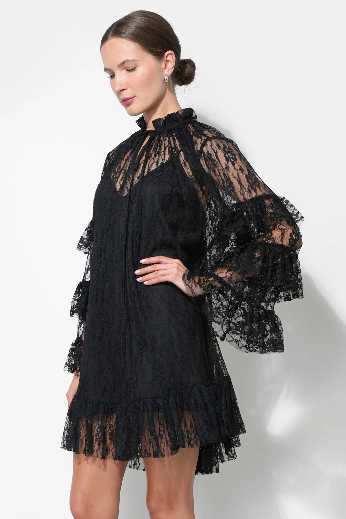 Lorena Lace Ruffled Shift Dress - Image 3