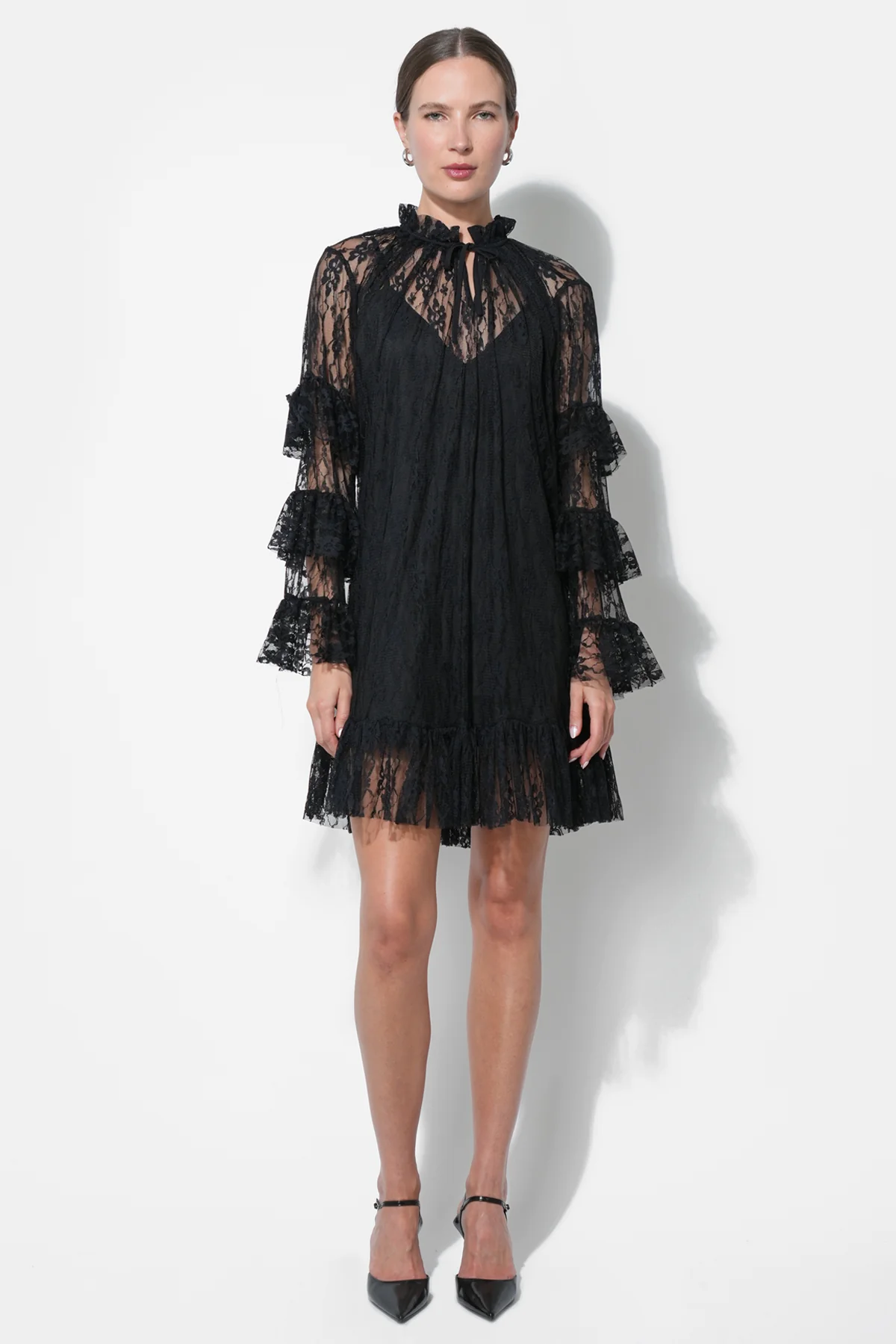 Lorena Lace Ruffled Shift Dress - Image 5