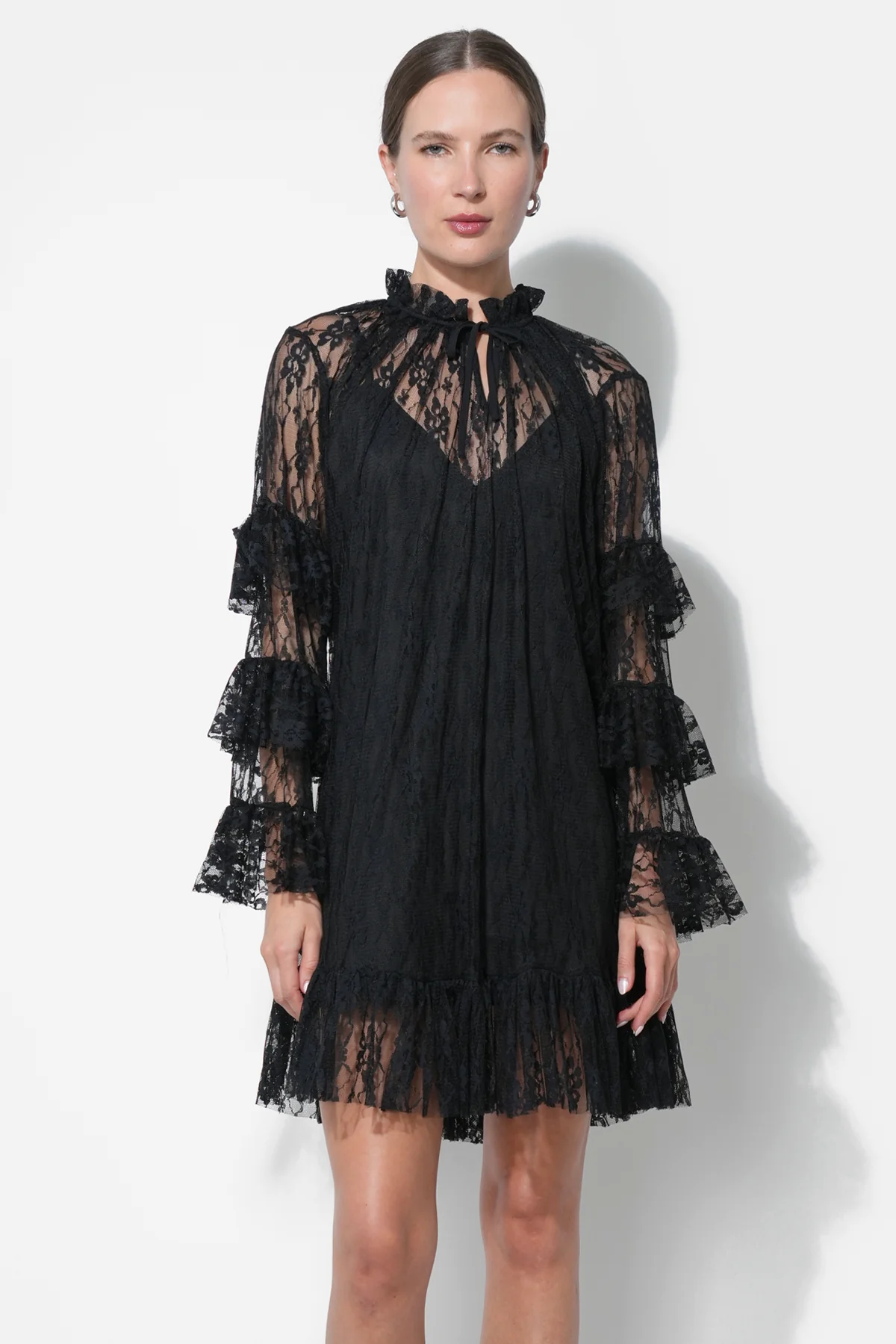 Lorena Lace Ruffled Shift Dress - Image 6