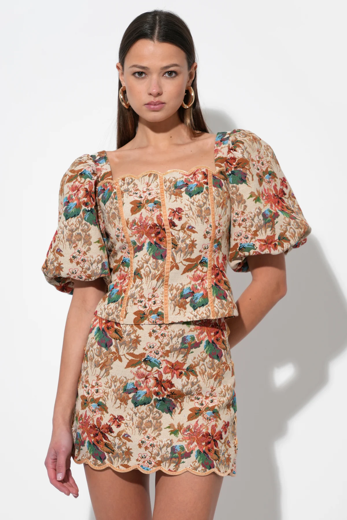 Lori Tapestry Lace Up Skirt - Image 3