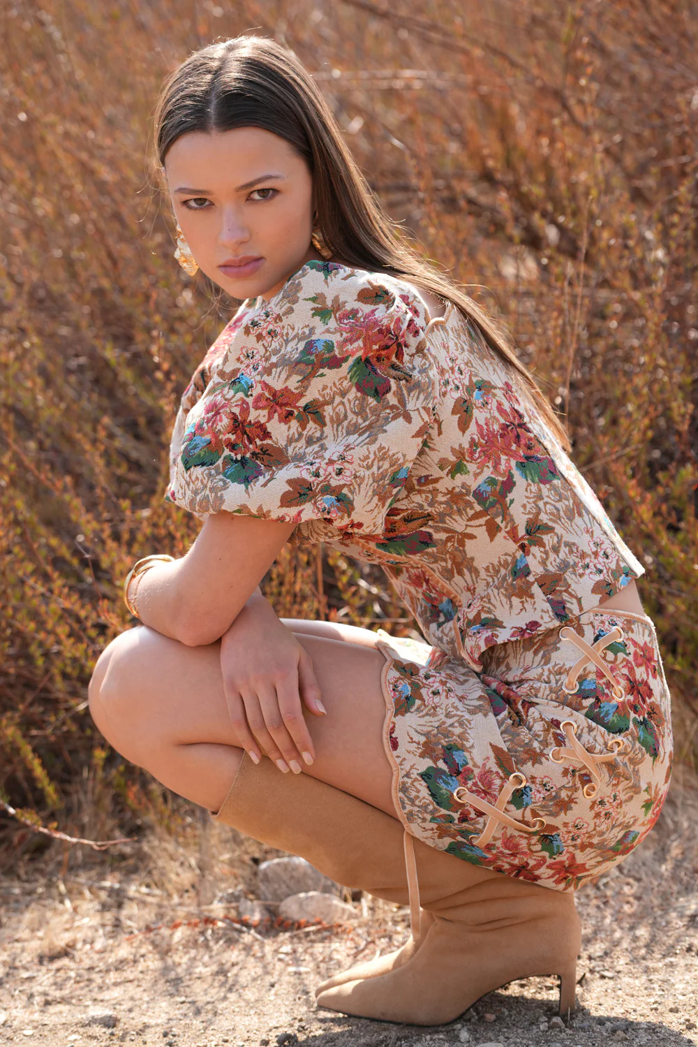Lori Tapestry Lace Up Skirt - Image 6