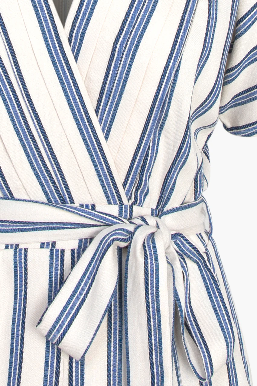 Lucila Stripe Rayon & Cotton Romper - Image 3