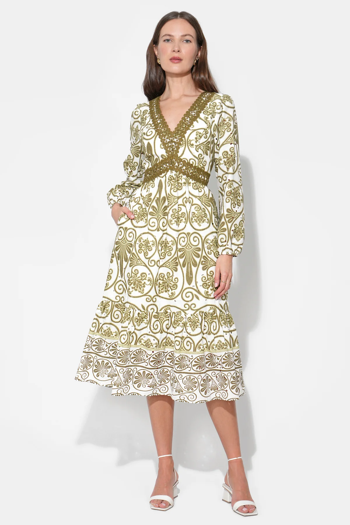 Madeline Long Sleeve Trim Dress