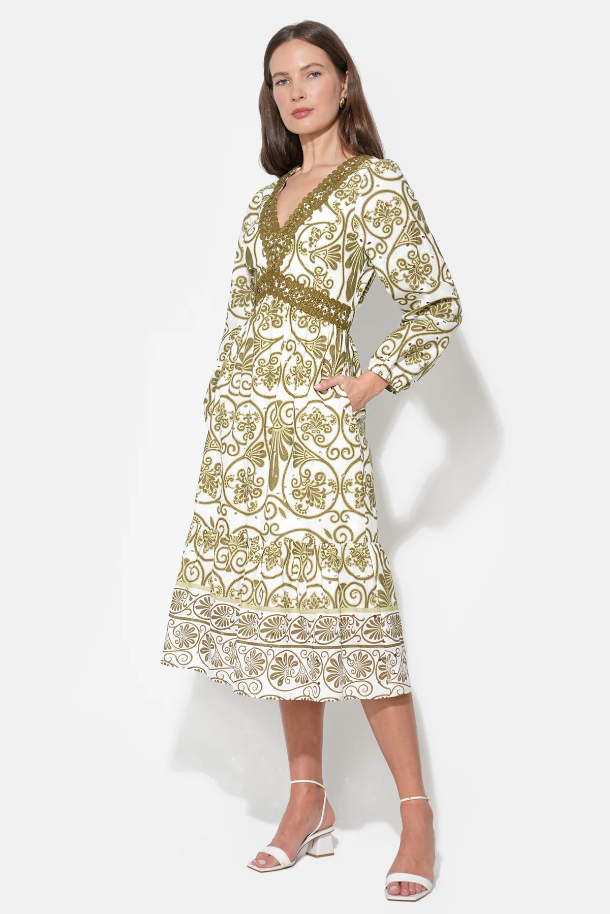 Madeline Long Sleeve Trim Dress - Image 3