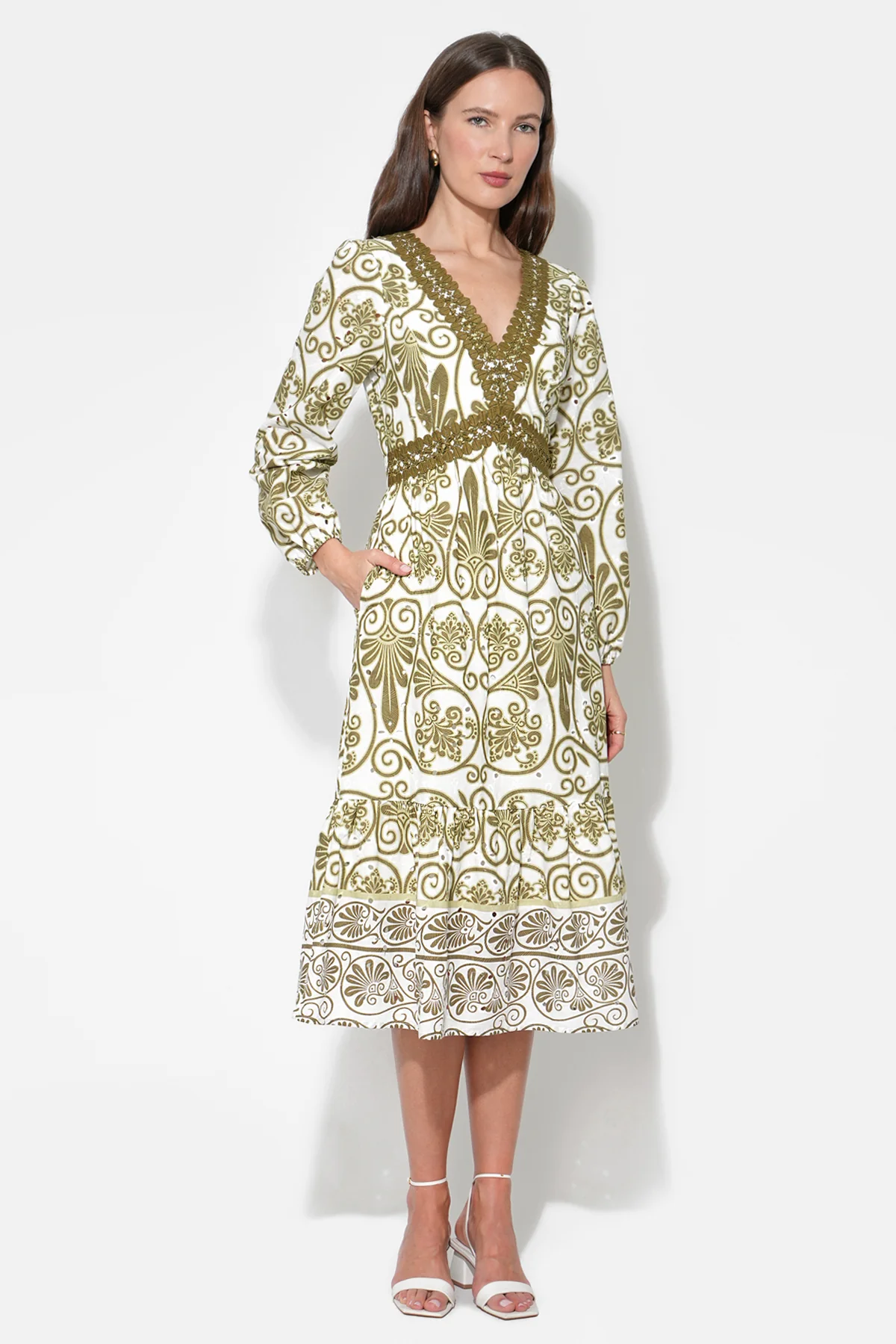 Madeline Long Sleeve Trim Dress - Image 4